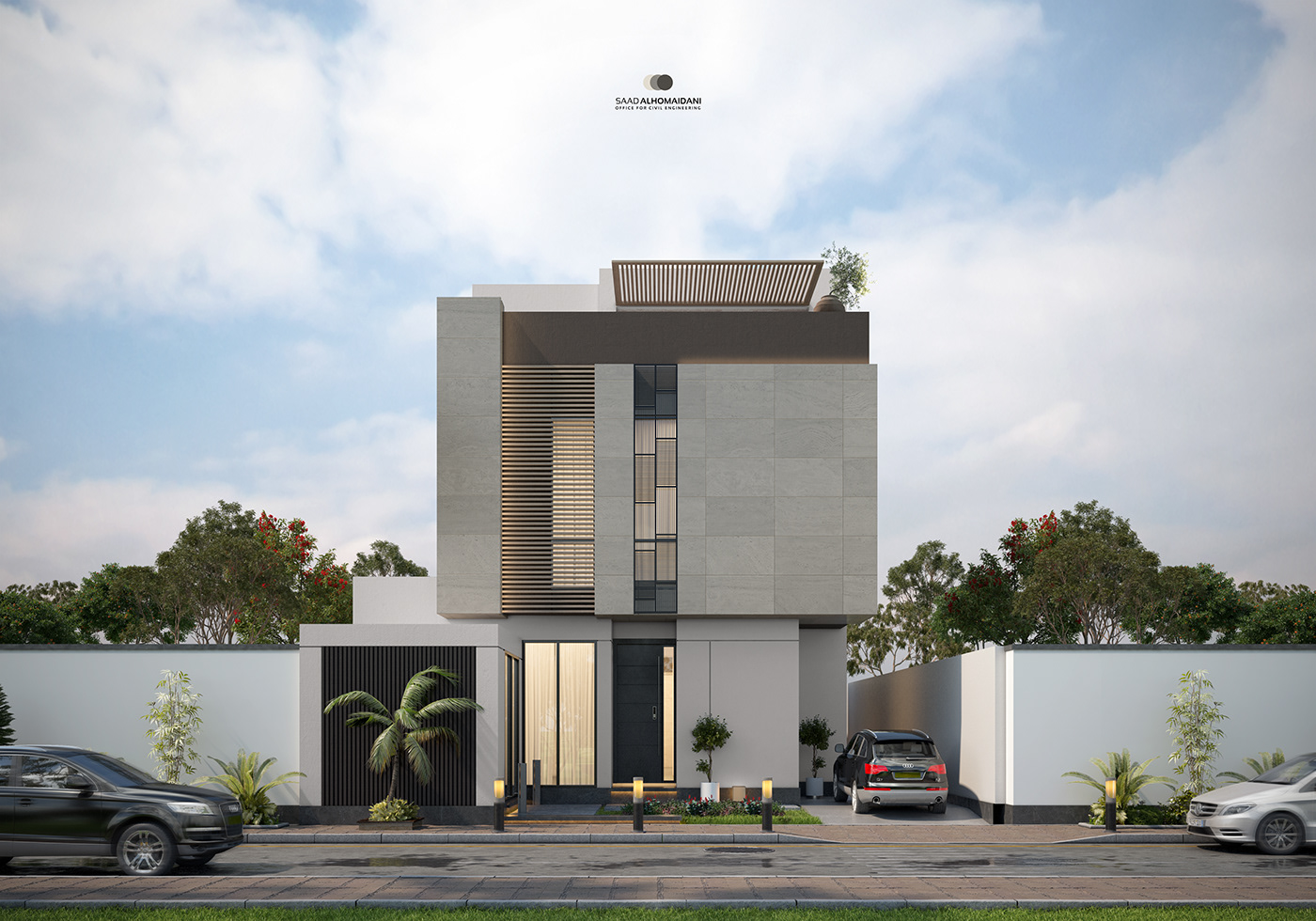 3ds max architecture compound exterior exterior design Villa visualization working drawings