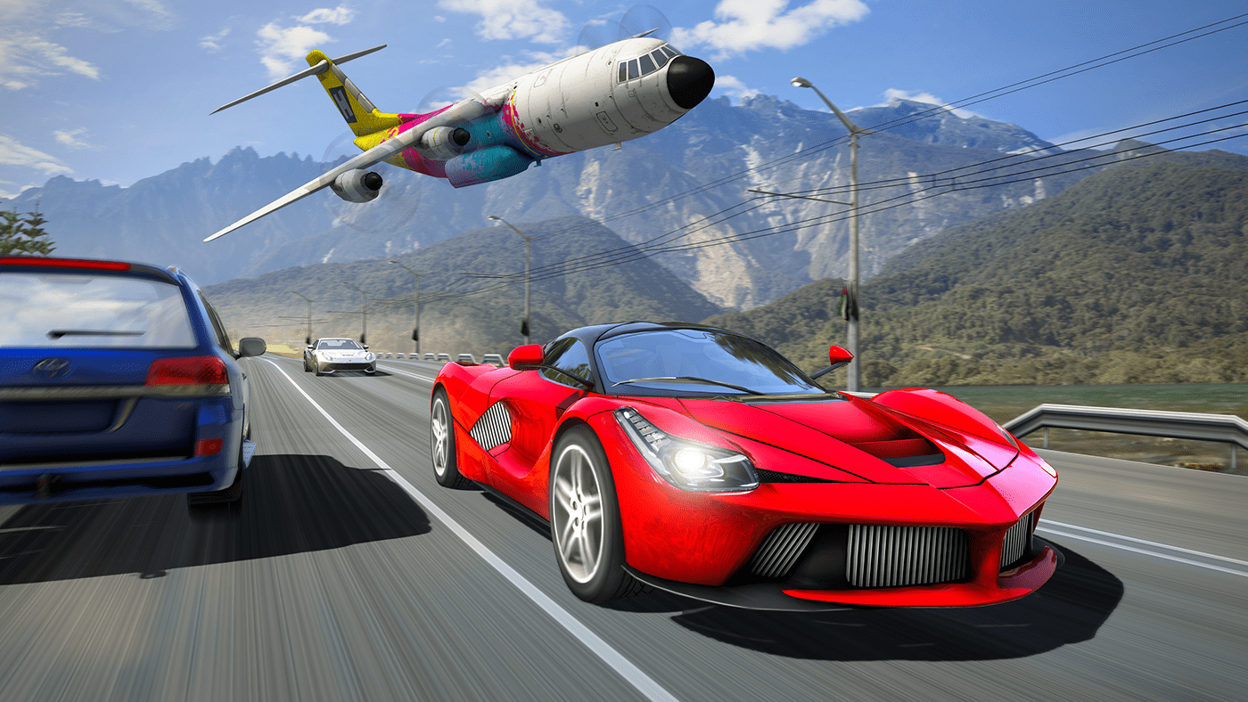 Racing Game Post Production CAR RACING UI/UX ui design car 3D 3ds max