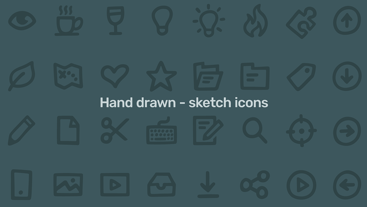icons user interface sketch hand drawn icon design  icon set iconography