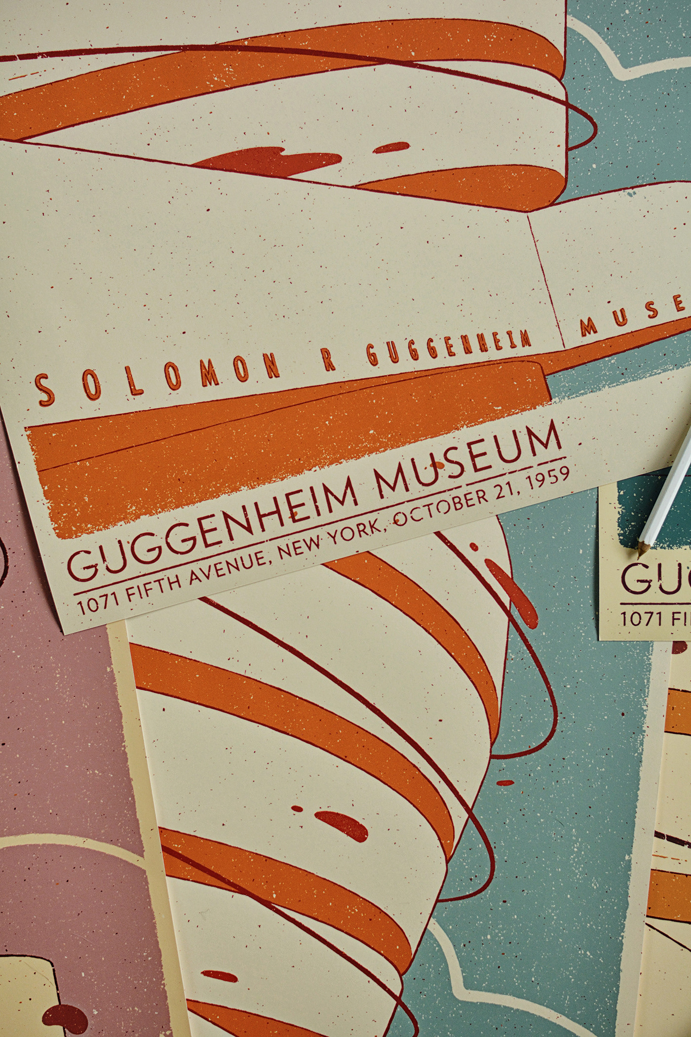 Frank Lloyd Wright guggenheim guggenheim museum modern architecture New York poster screenprint silkscreen Taliesin