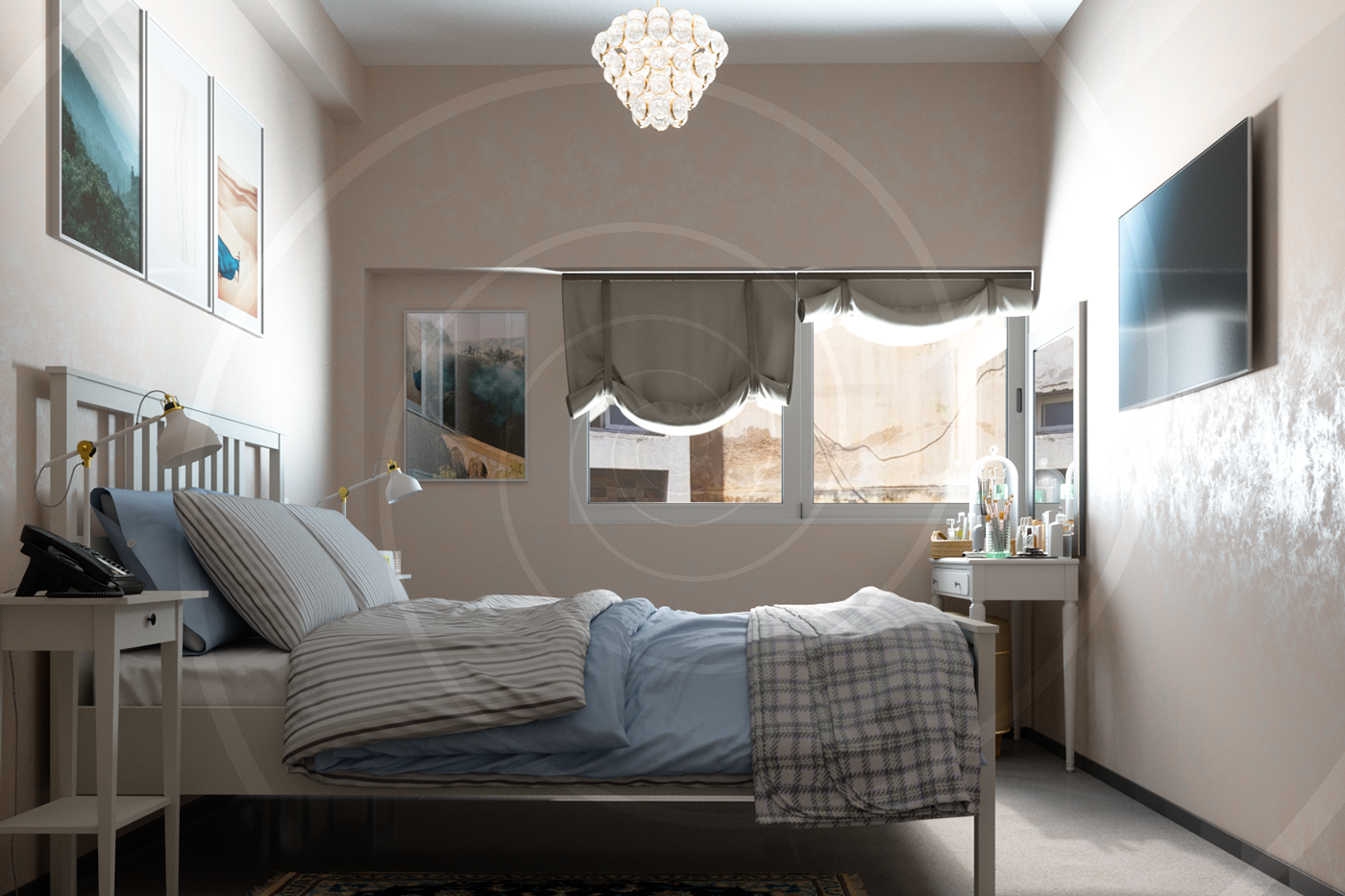 bedroom Interior architecture ikea carpet FStorm marvelous designer 3D model 3ds max vray
