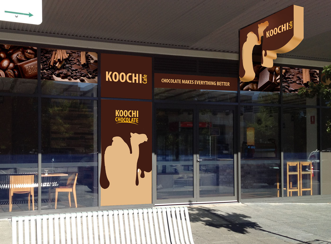 Shop Branding Koochi Chocolate Camel Chocolate cafe branding Coffee chocolate