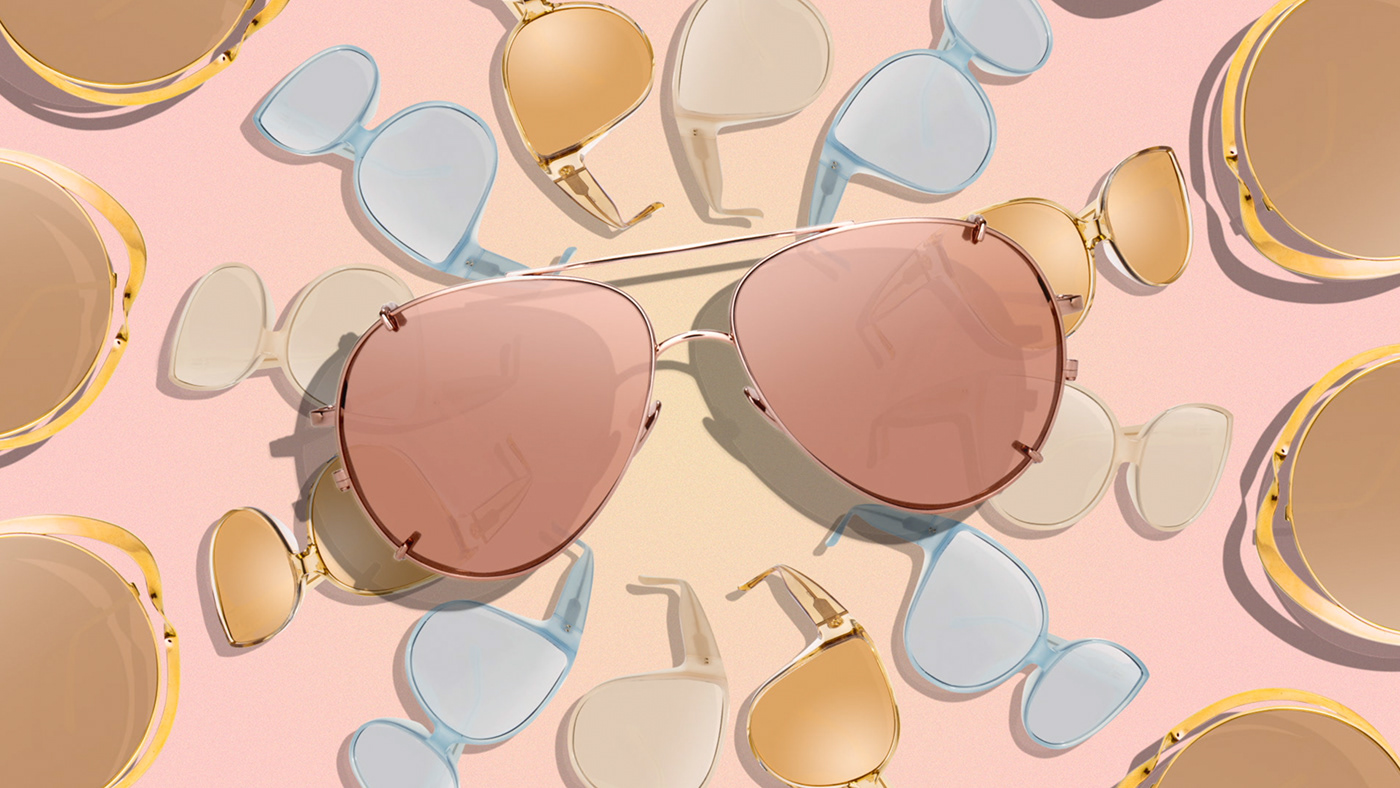 videoart animation  motion graphics  instore shop window Display video luxury brand Sunglasses