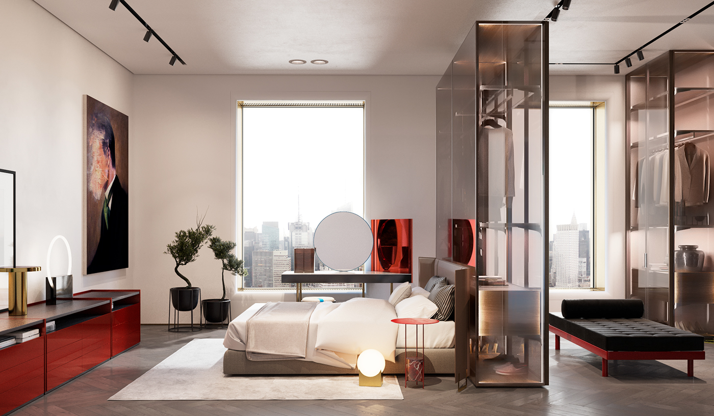 archviz CG design newyork modern decor apartmen living room