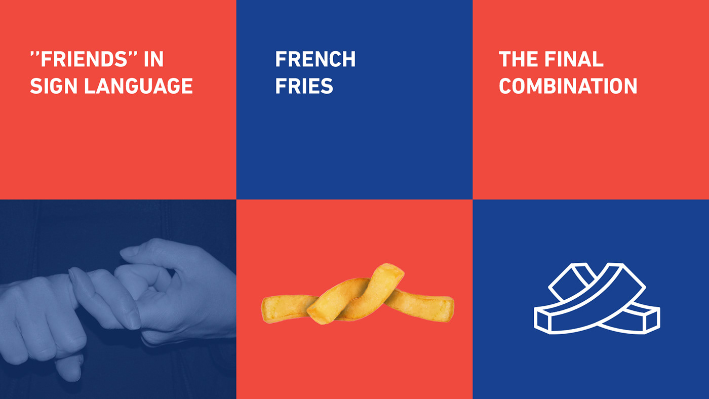 branding  Cheese Fast food french fries friends Fries logo restaurand sign language fried