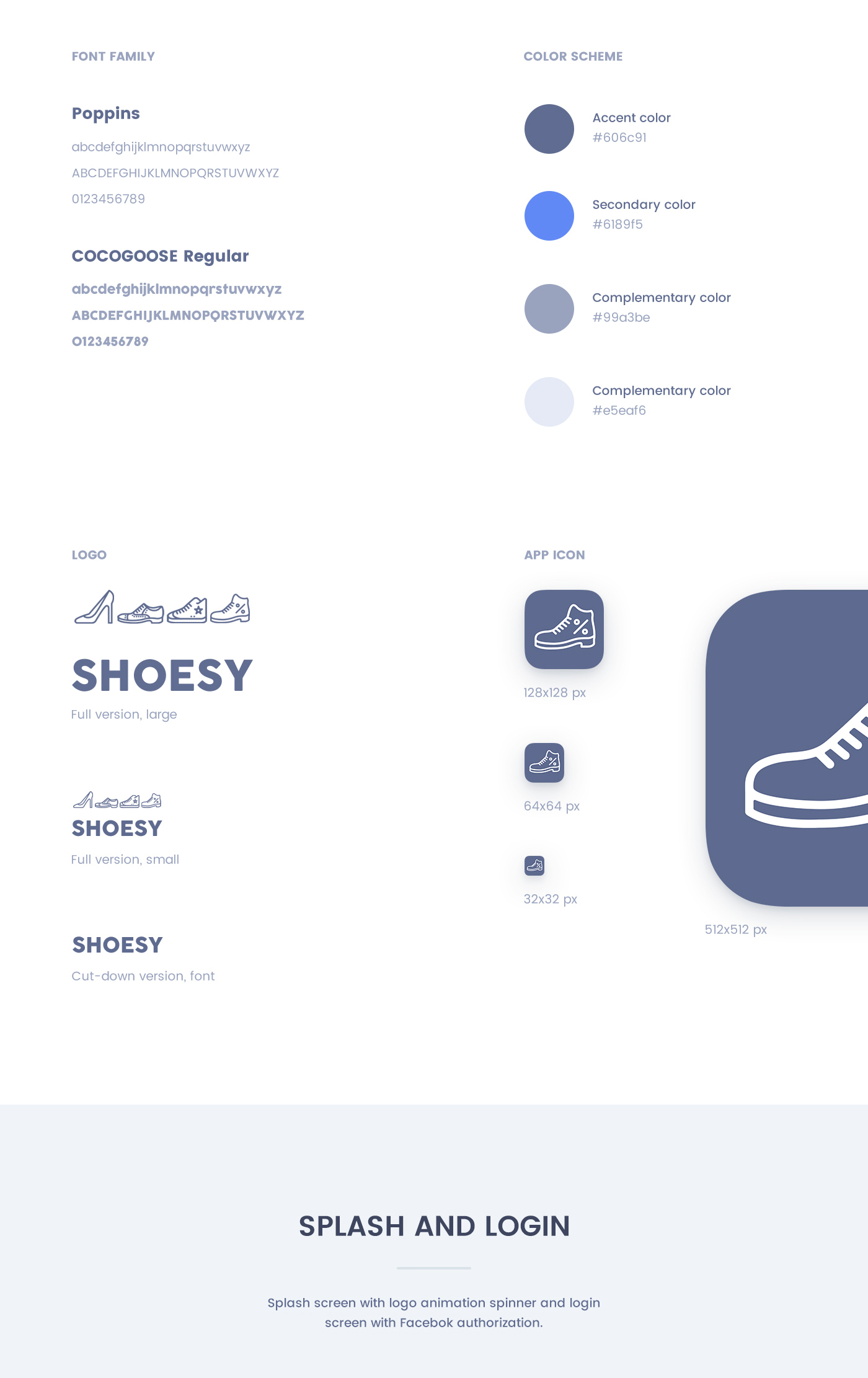 ios UI ux shoes application mobile design shop blue clean animation 