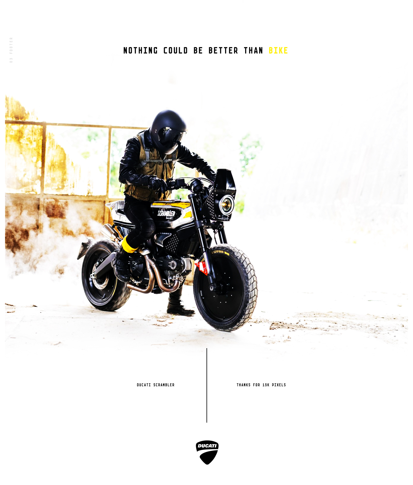 Ducati scrambler motorcycle speed UI ux clear yellow template Layout