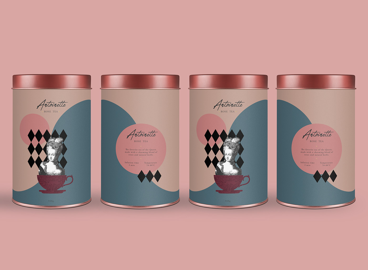 branding  Packaging teapackaging teatin design collage marieantoinette tea visualidentity