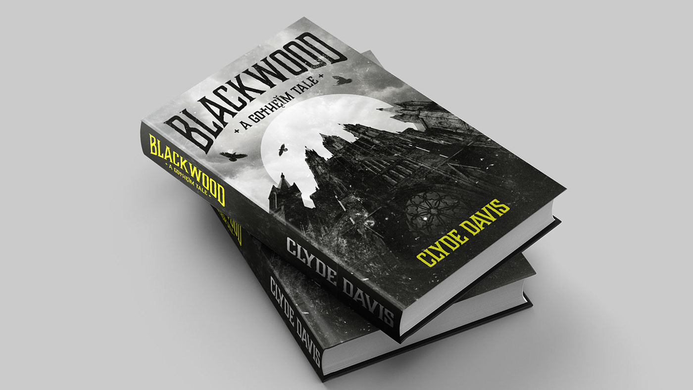a stacked mockup of the blackwood gotheim book cover design