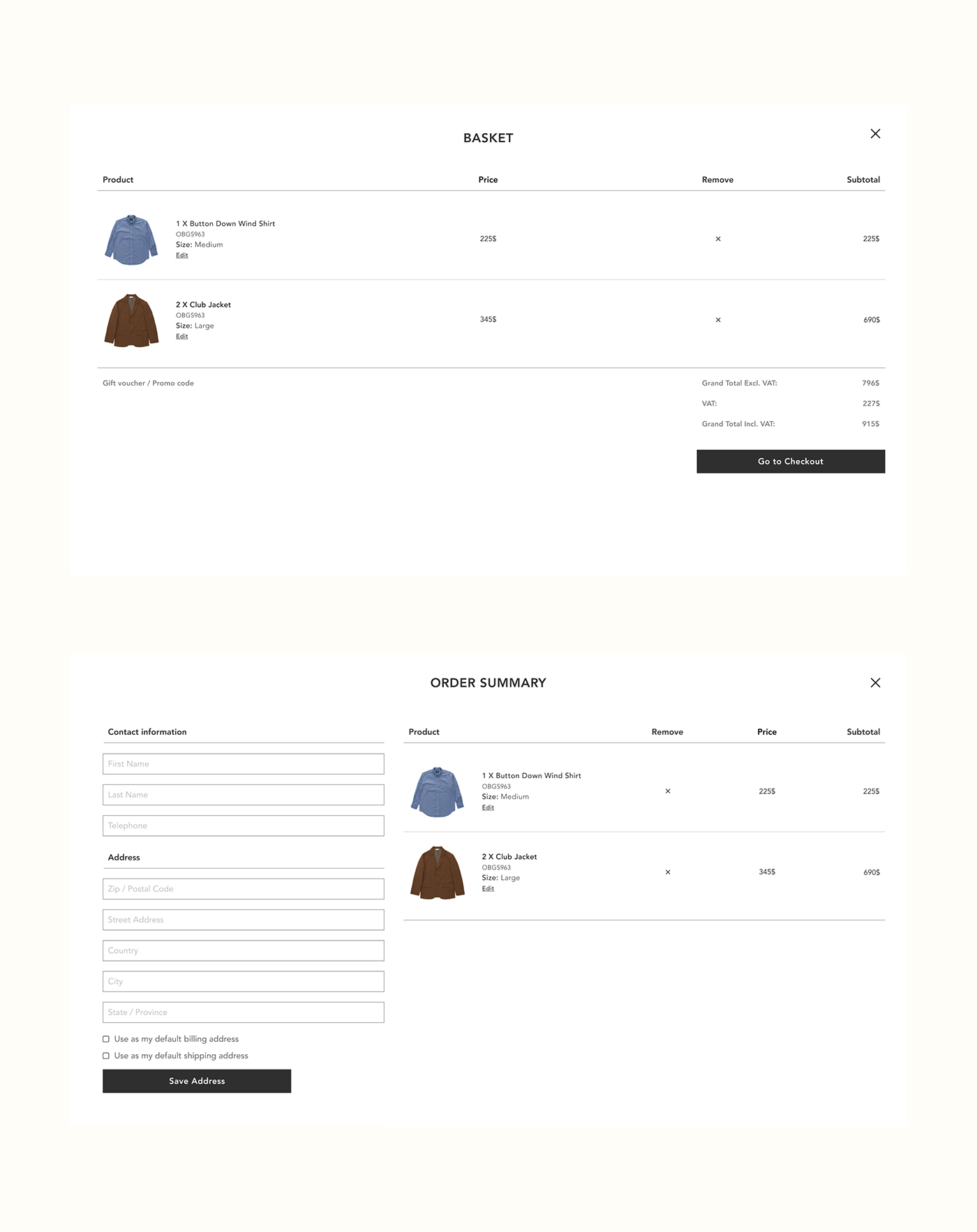 e-commerce Fashion  Clothing shop store brand UI ux redesign concept