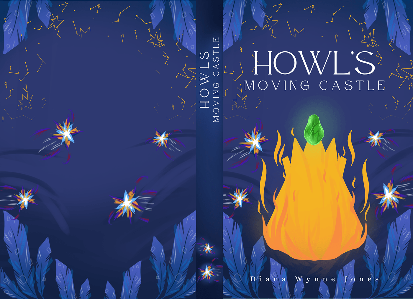 book cover book design book cover design Graphic Designer howl's moving castle Studio Ghibli