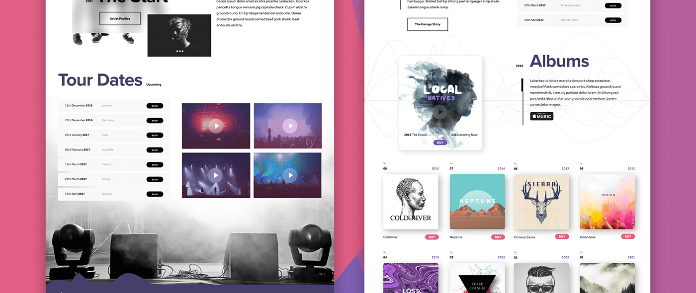 Adobe XD ux music bands apps Moible Web Prototyping