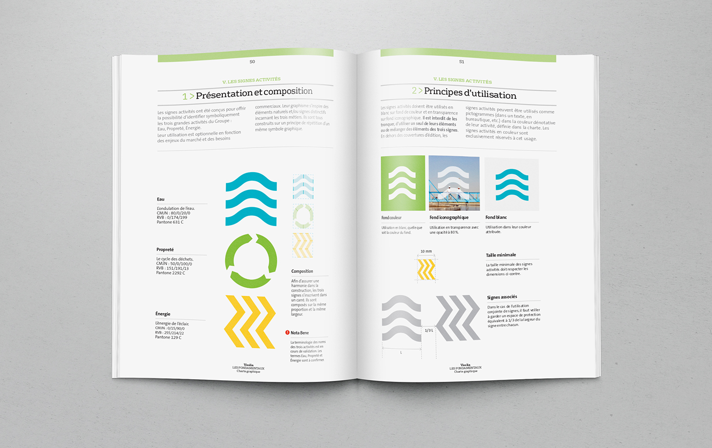 veolia charte graphique Environnement brochure identité identity logo Logotype marque print digital signalétique papeterie panneaux brand