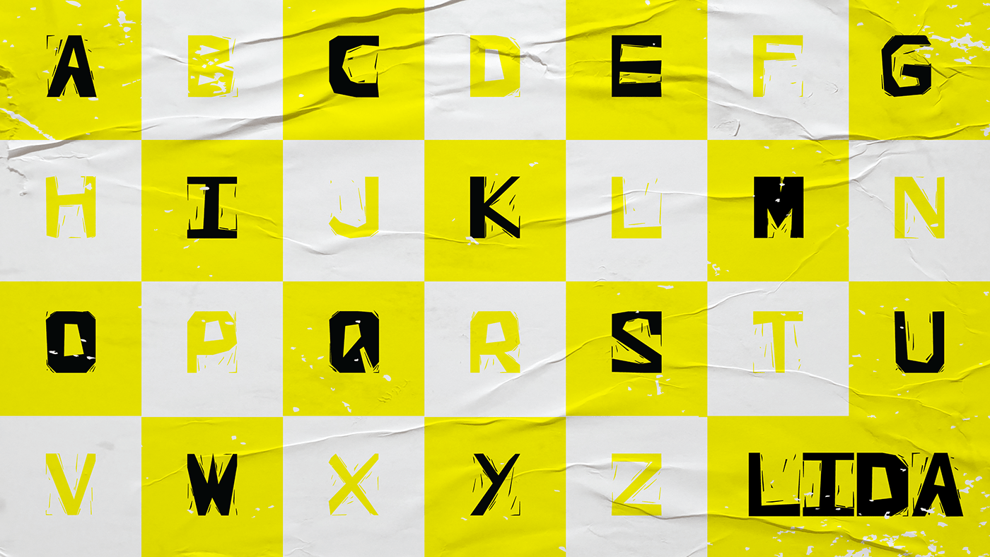 Display tyoography design lino linocut monospace font fontdesign