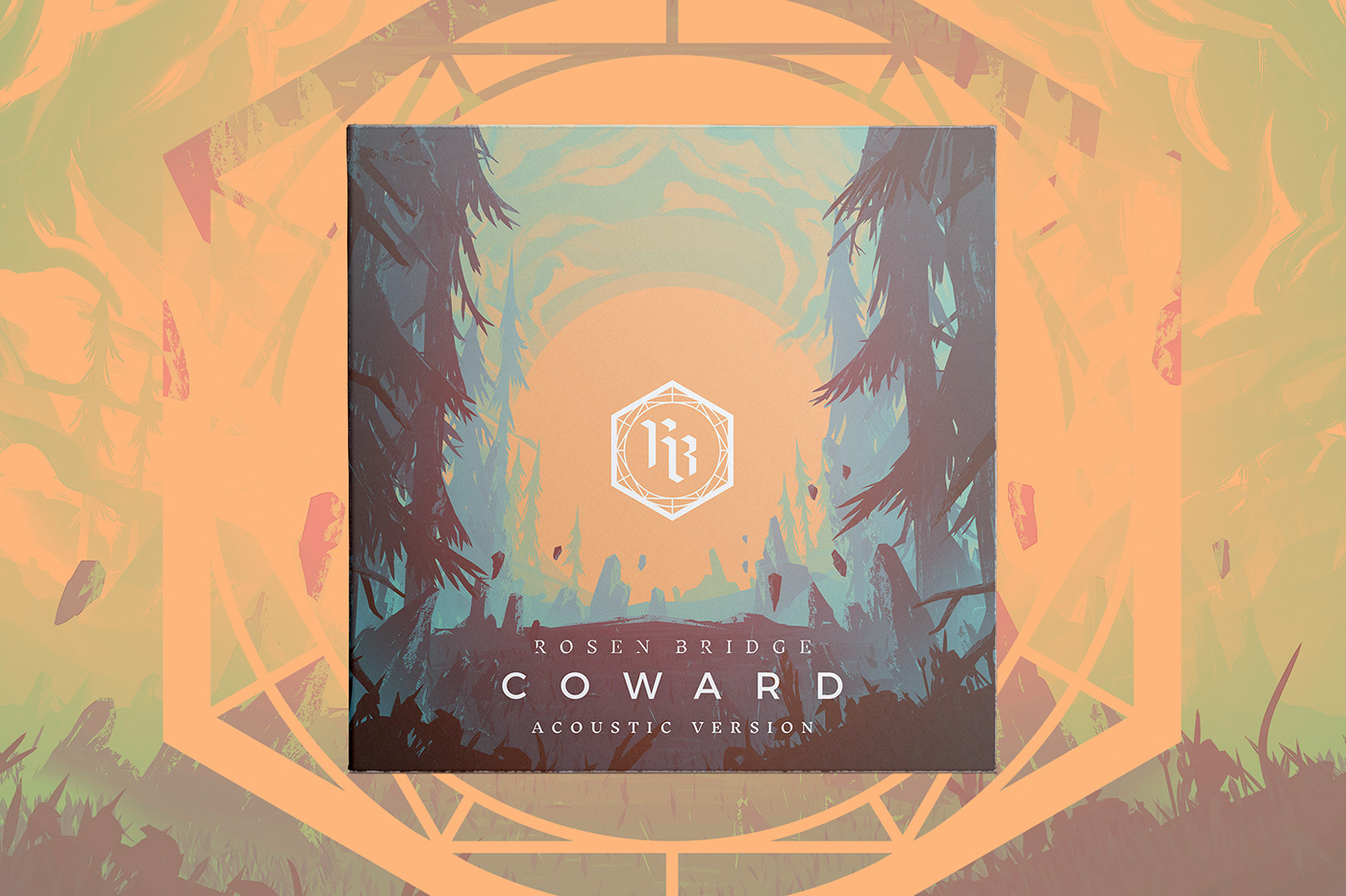 Cover Art epic flat layered metal music scene tranquil
