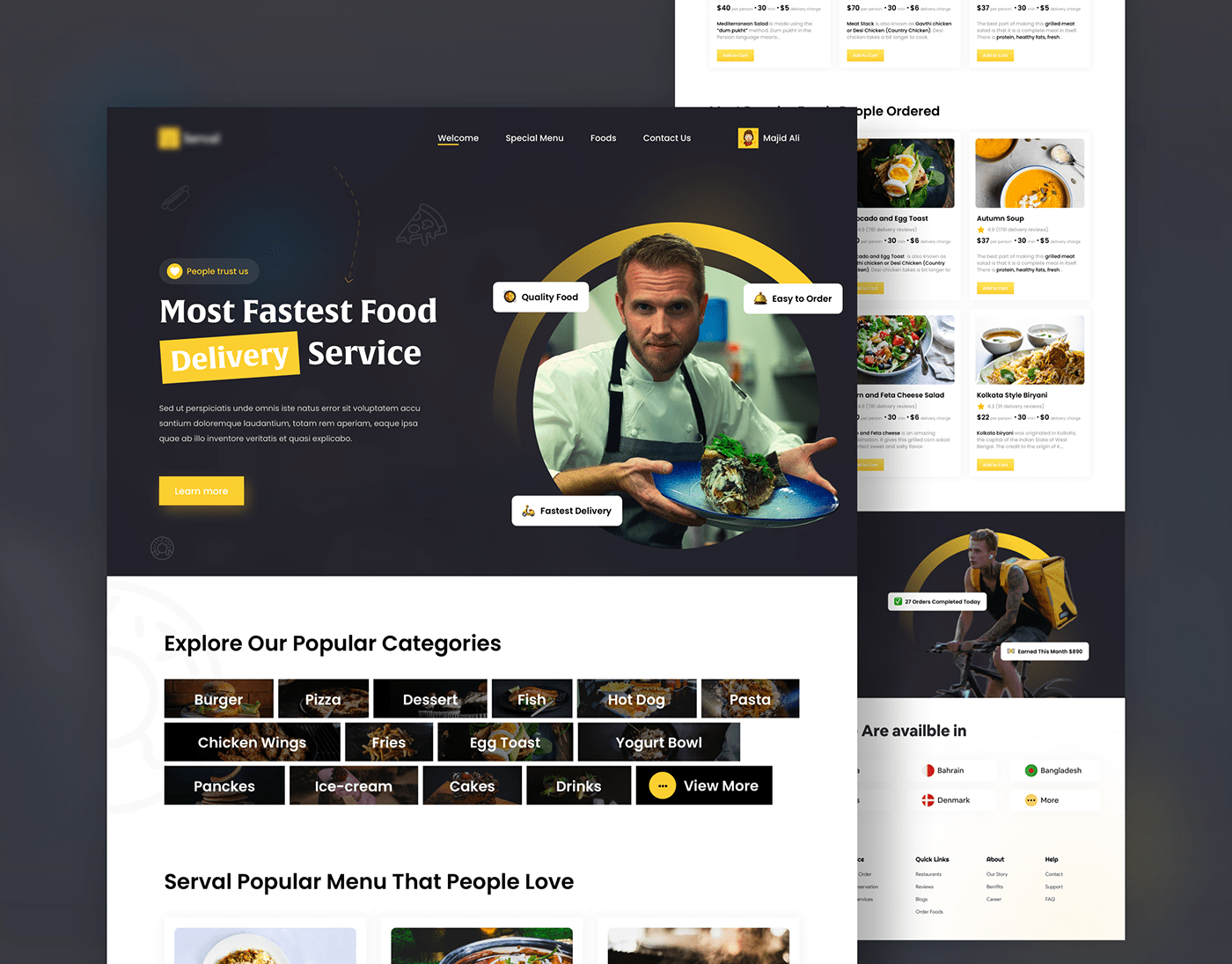 delivery landing page delivery services Food  food delivery Food Delivery services food delivery web food delivery website Food Landing Page