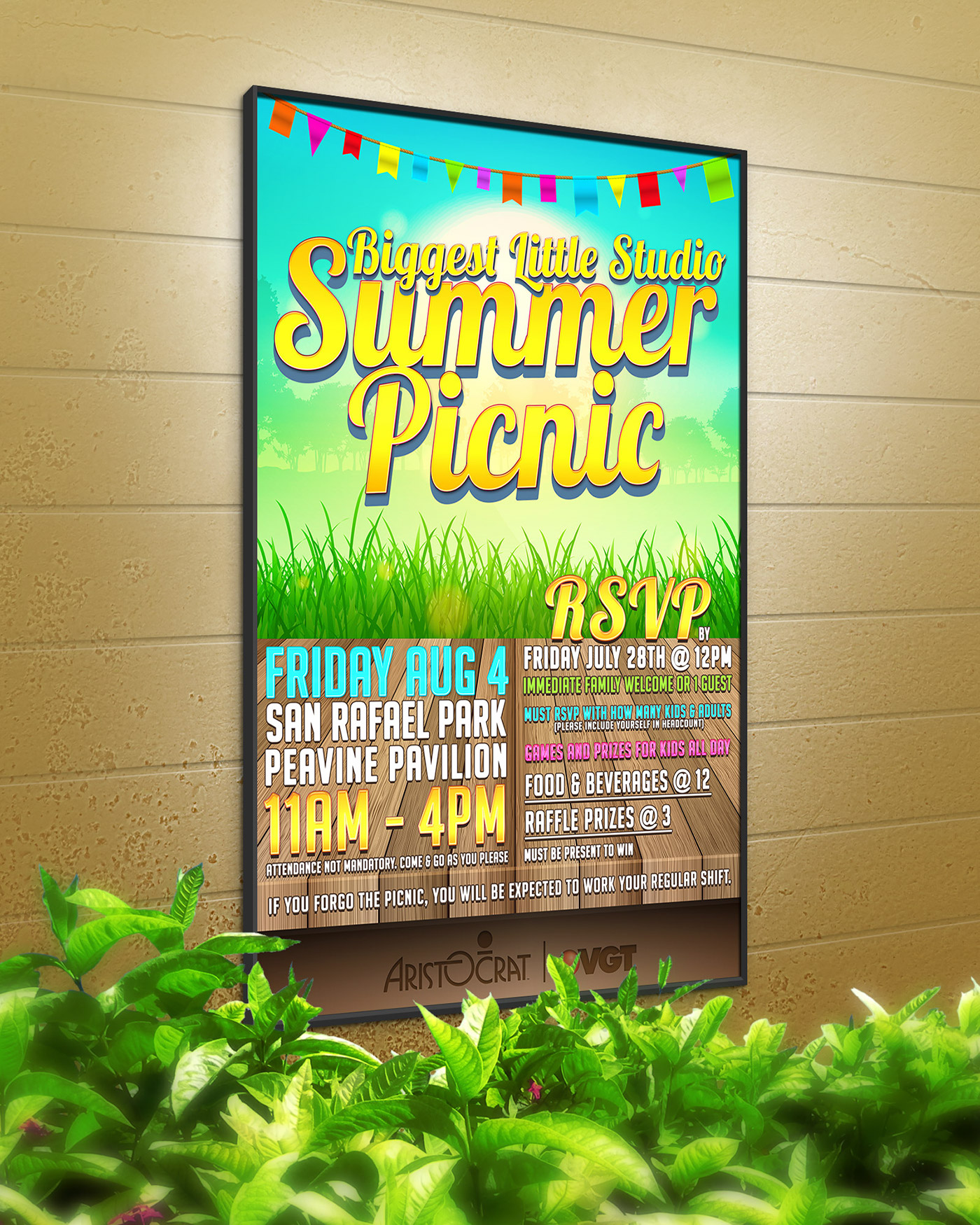 flyer poster summer picnic outdoors typography   advertisment