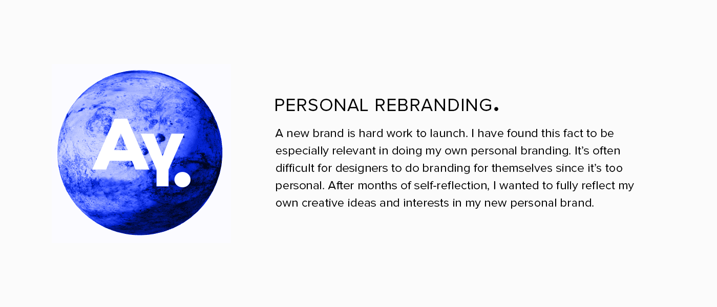 aycan elijah yilmaz personal rebranding spheroid blue Space 