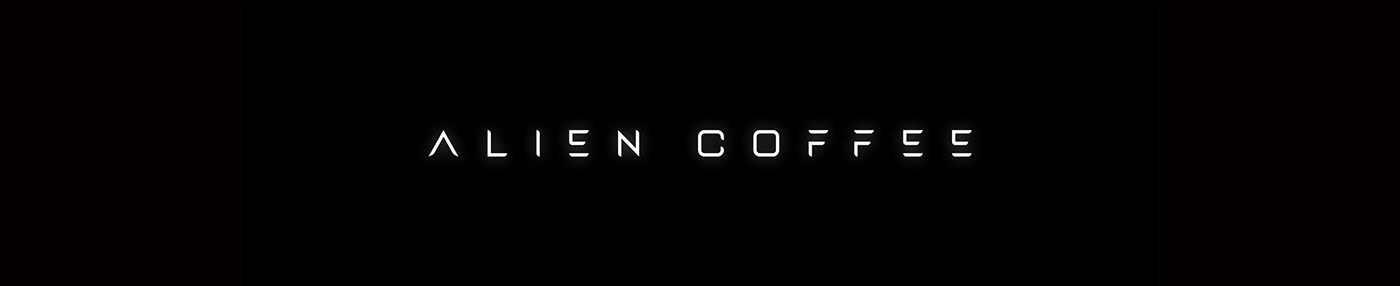Coffee branding  alien Space  minimal logo vietnam black luxury