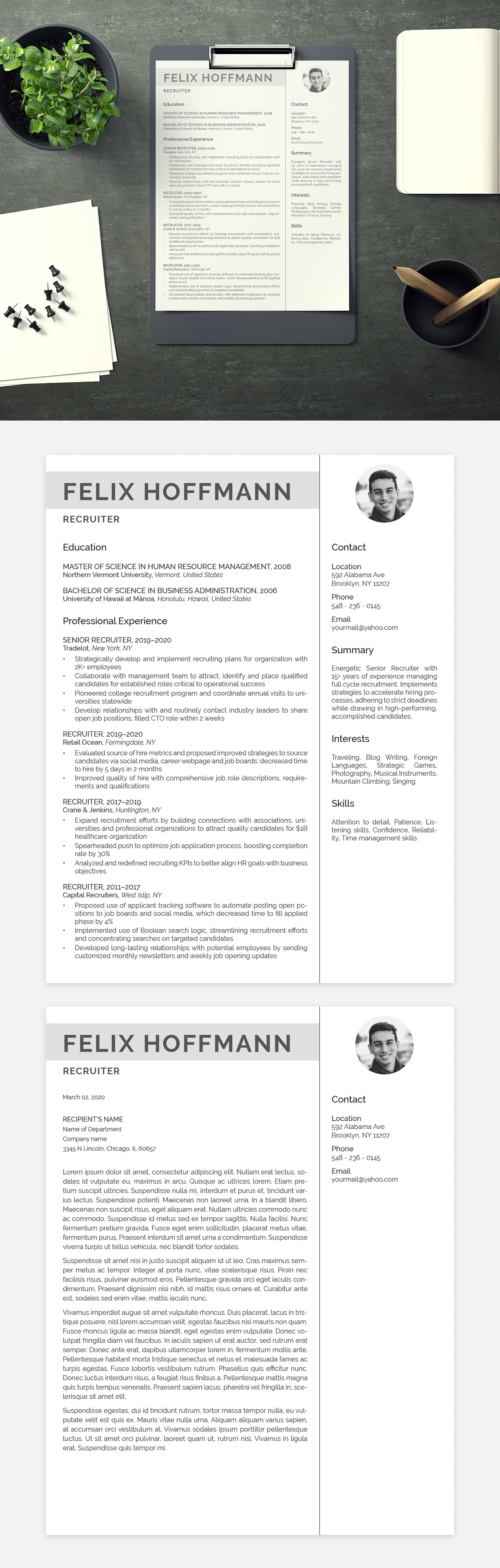 CV design free freebie InDesign job minimalistic Original Resume template