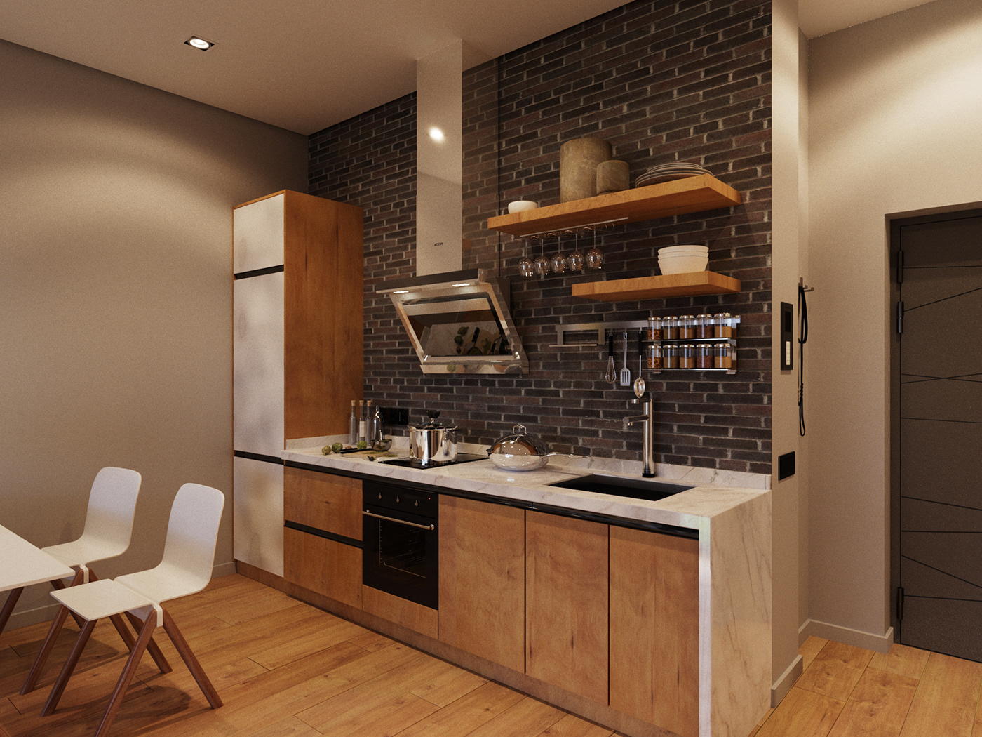 Interior bedroom interior design  modern visualization 3ds max corona Render living room design kitchen design