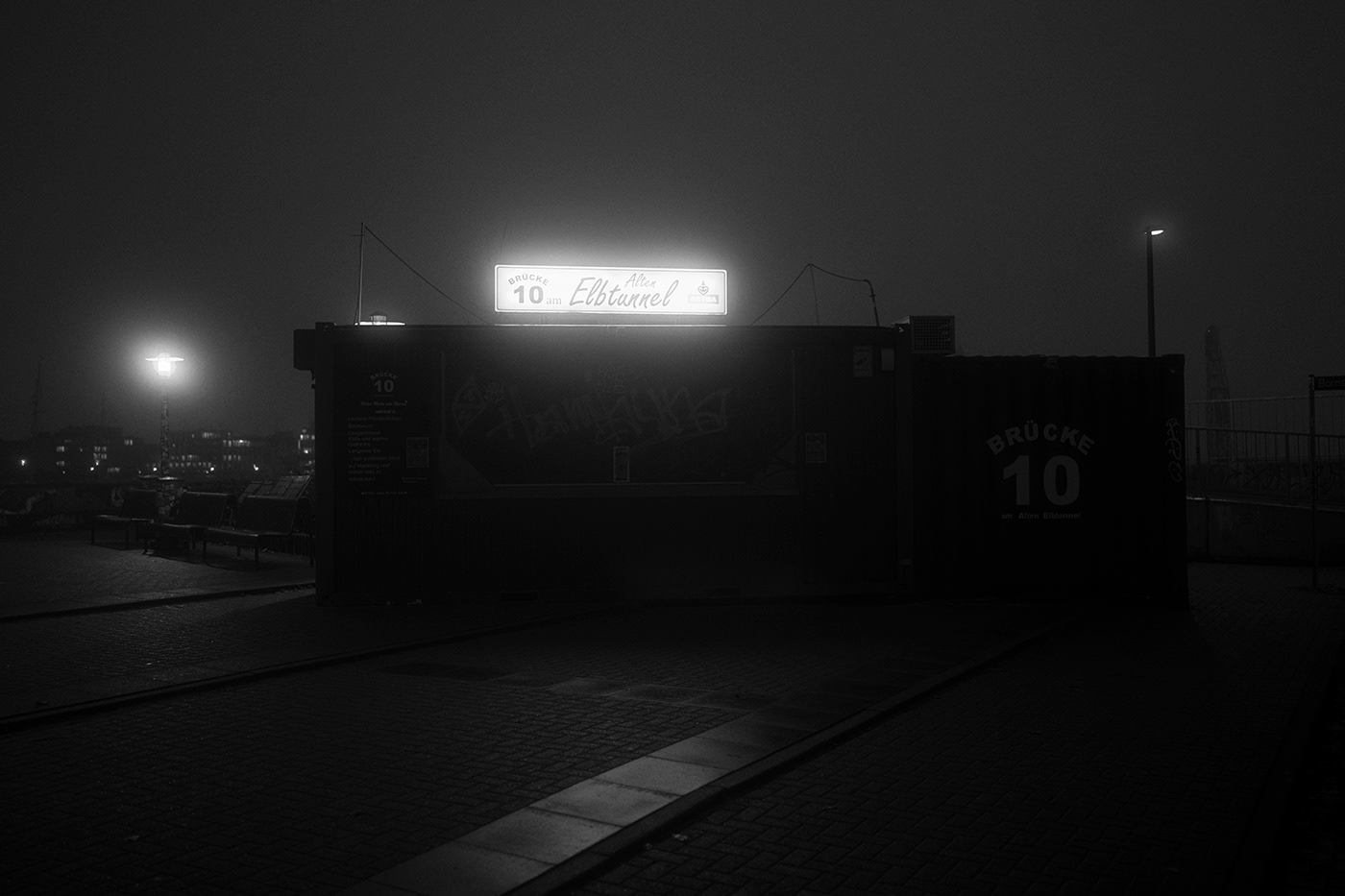 black and white bridge fog hamburg harbour monochrome night Photography  Speicherstadt water