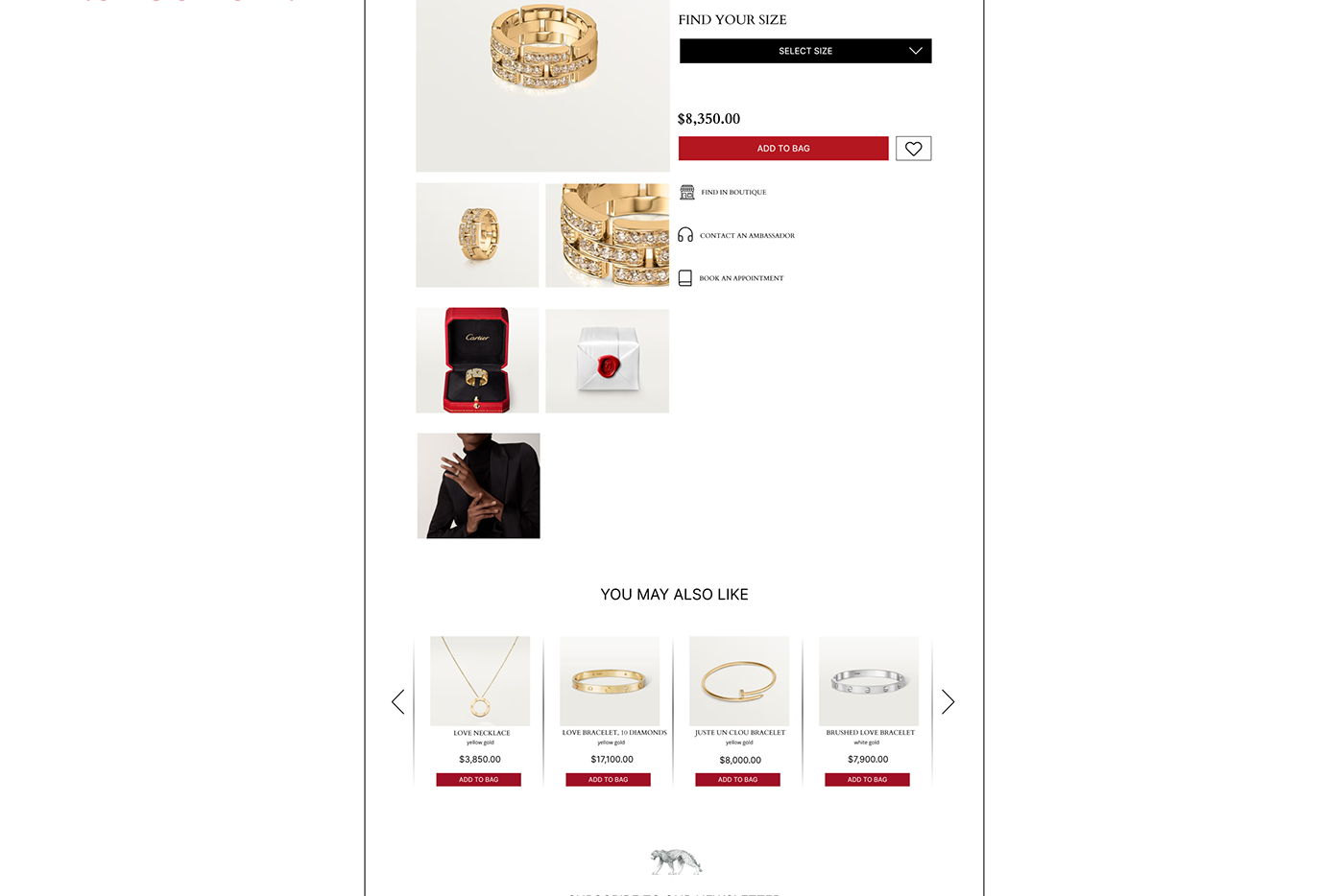 Cartier jewelry design luxury UI/UX Figma user interface Web Design  prototype wireframe