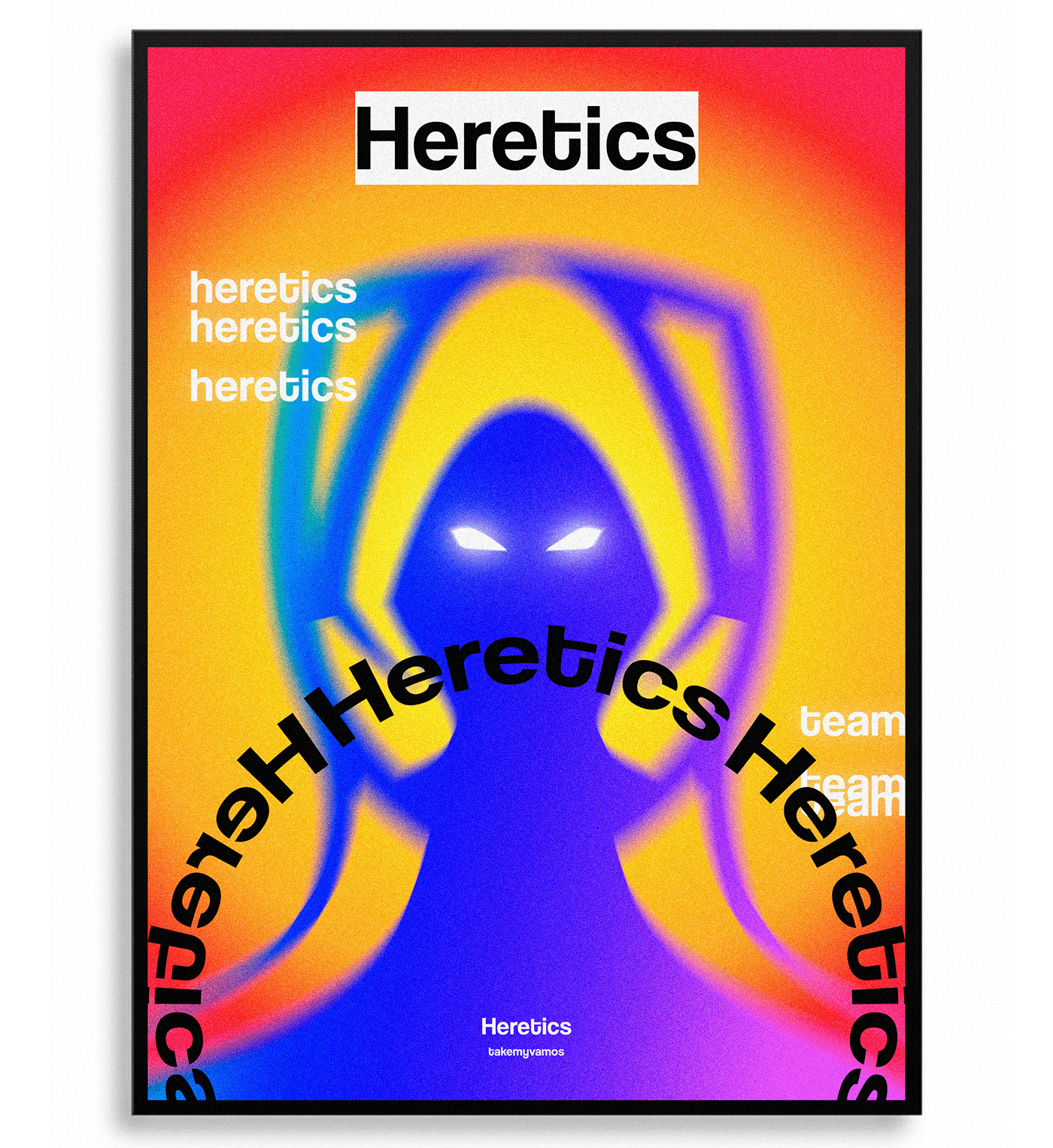poster heretics Advertising  esports Gaming graphics Social media post stream text youtube