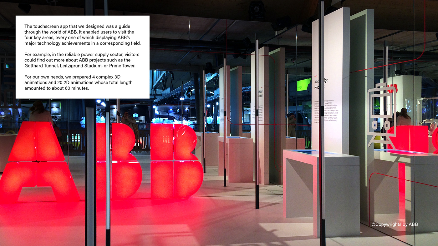 ABB Corporate Design Exhibition  app design branding  3D umwelt arena 3d animation exposition Sustainability