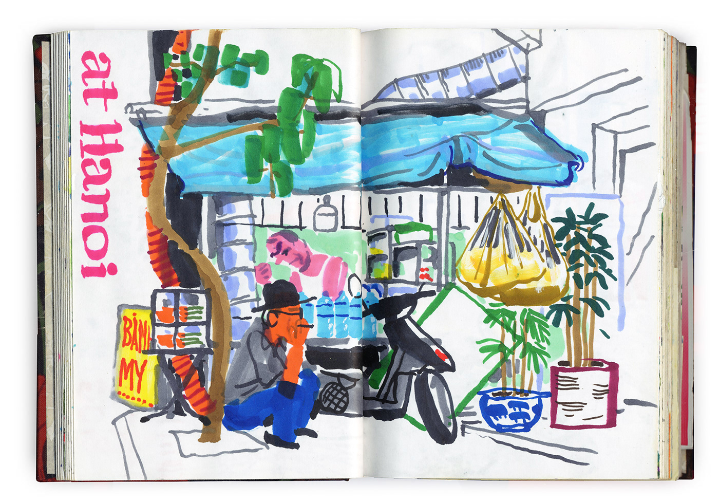 asia Drawing  ILLUSTRATION  painting   sketch Studio-Takeuma Travel vietnam sketchbook