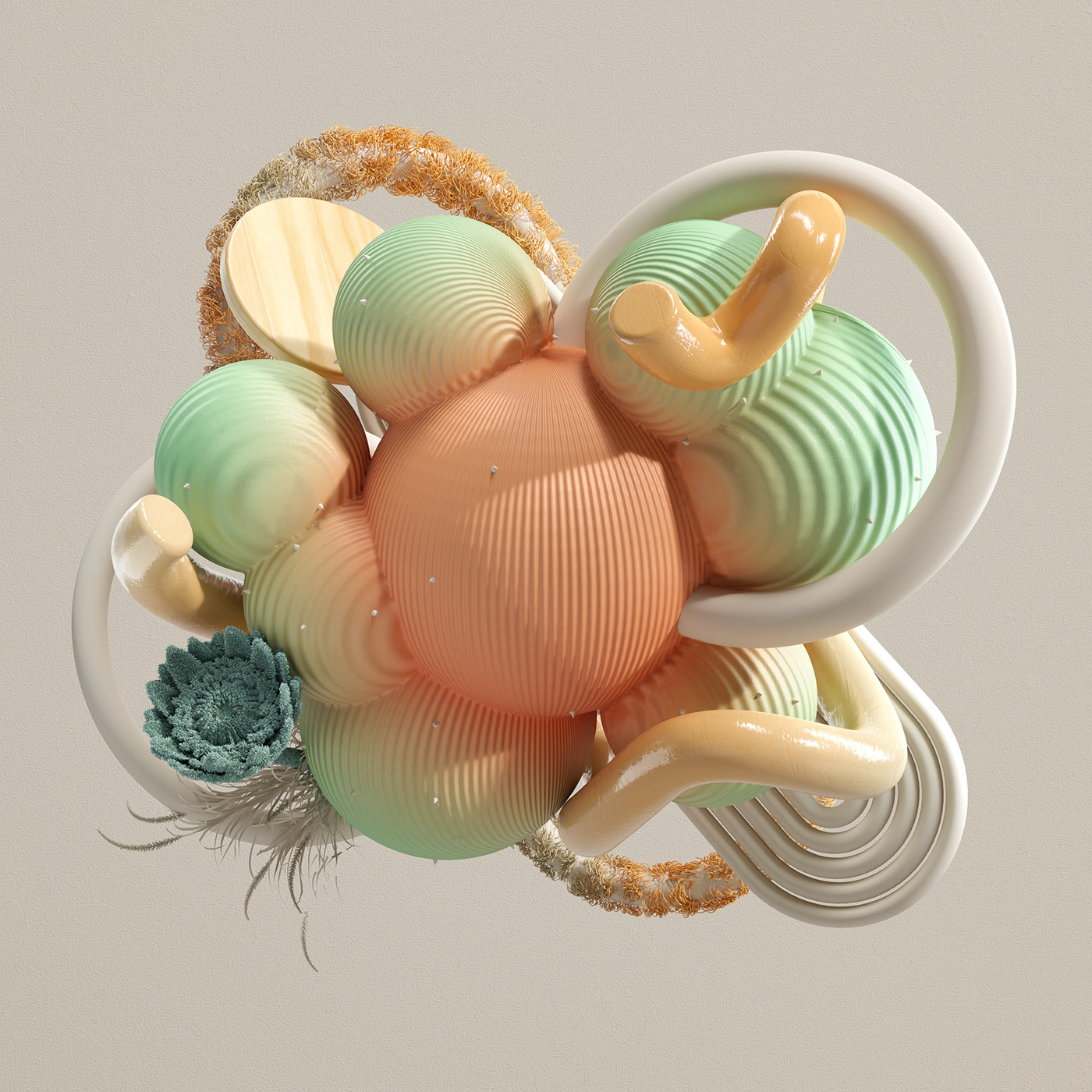 3D 4d abstract colorful Digital Art  ILLUSTRATION  octane Render shapes texture