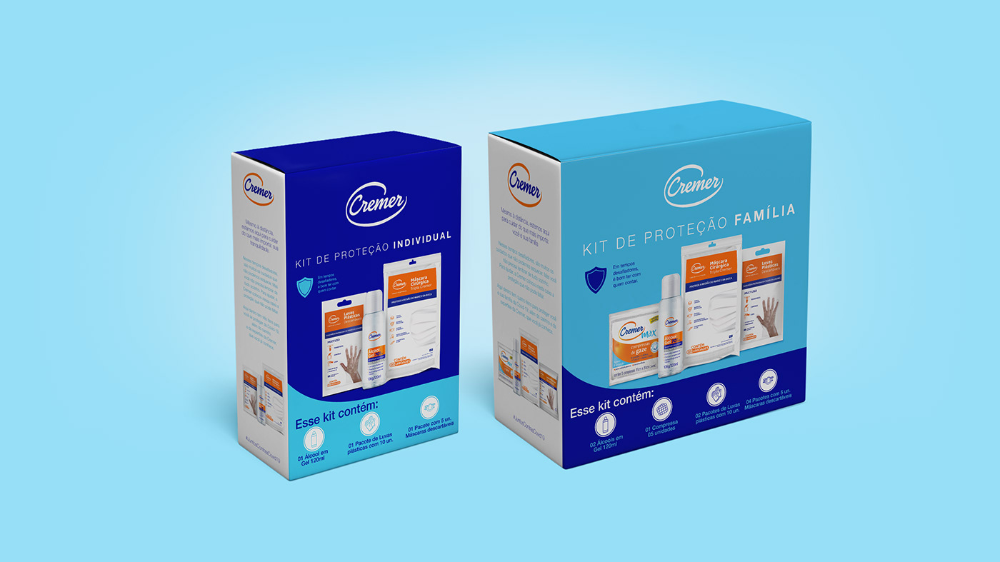 pandemic saúde COVID-19 Health Packaging brand identity healthcare Kit Proteção