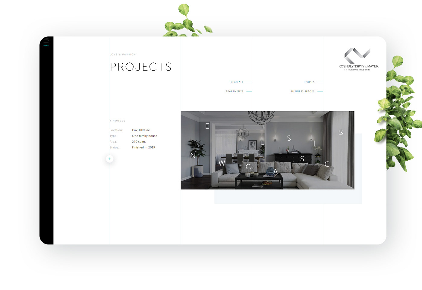 UI ux Accessibility animation  clear design interior design  Minimalism Responsive Web Page Design