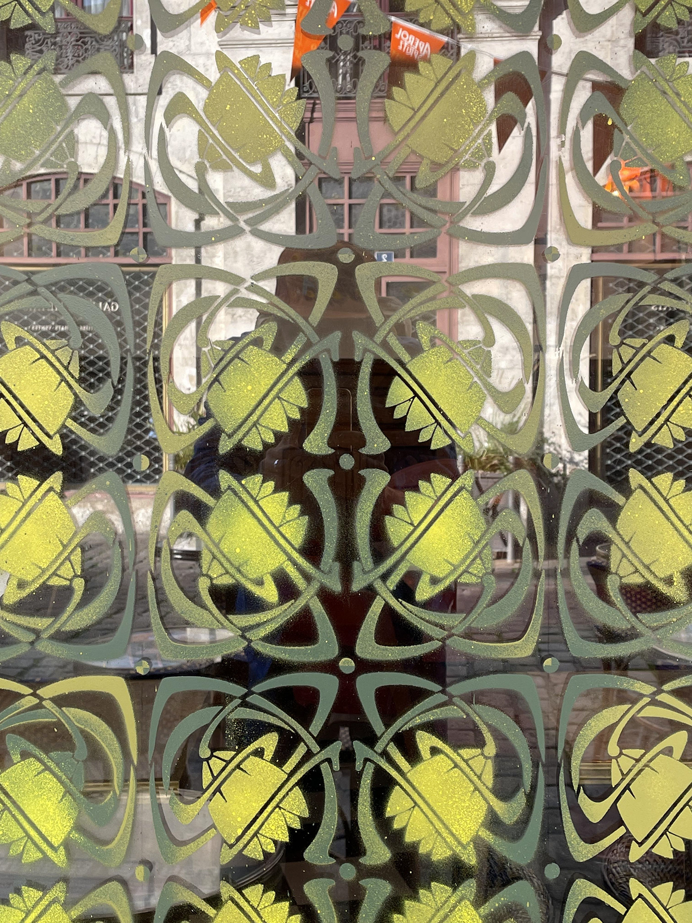 art nouveau Coffee pattern showcase stencil