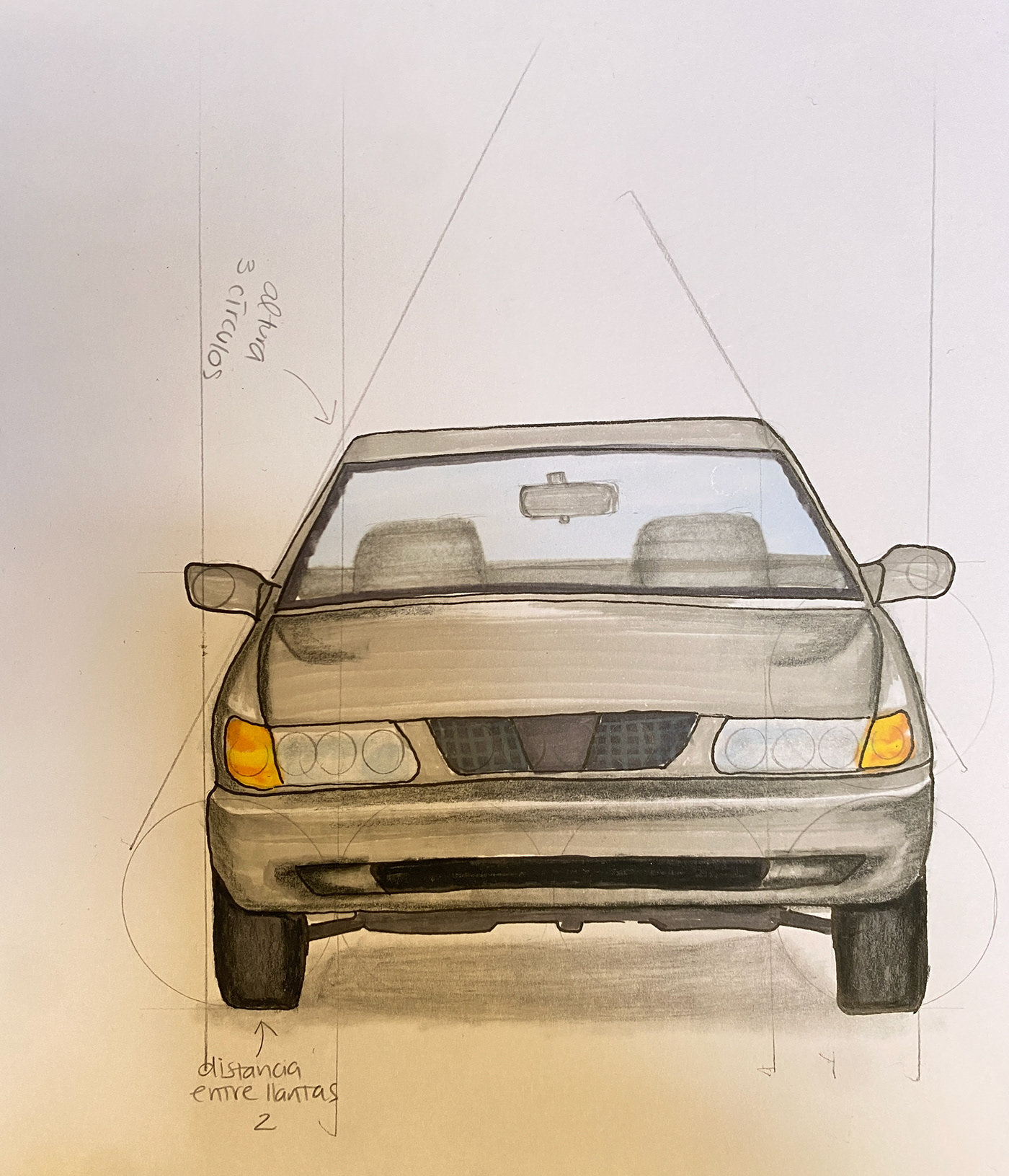 coche dibujo sketch sedan