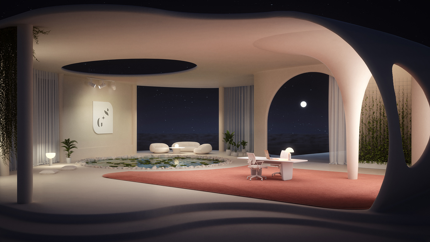 3D 3d design architecture cinema 4d dreamy ILLUSTRATION  interior design  Office visualization Website Design
