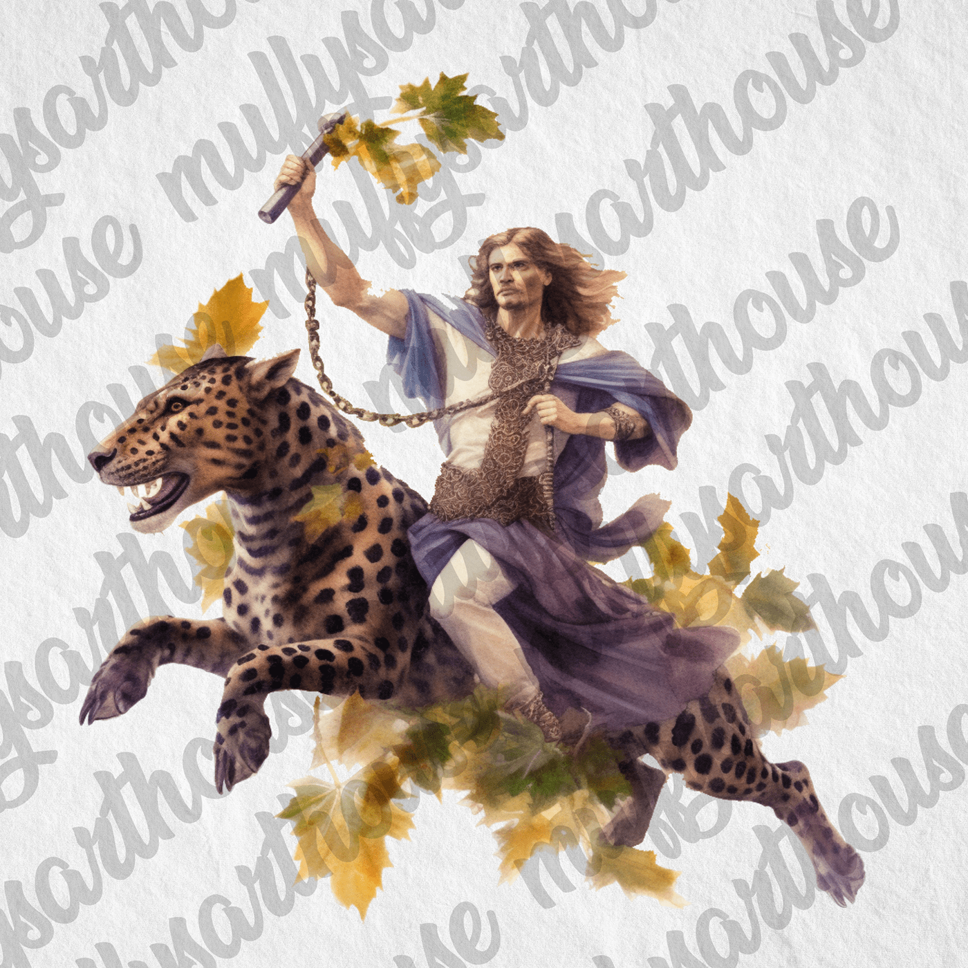 vine Dionysus animals Digital Art  midjourney artificial intelligence digital illustration Midjourney ai watercolor transparent