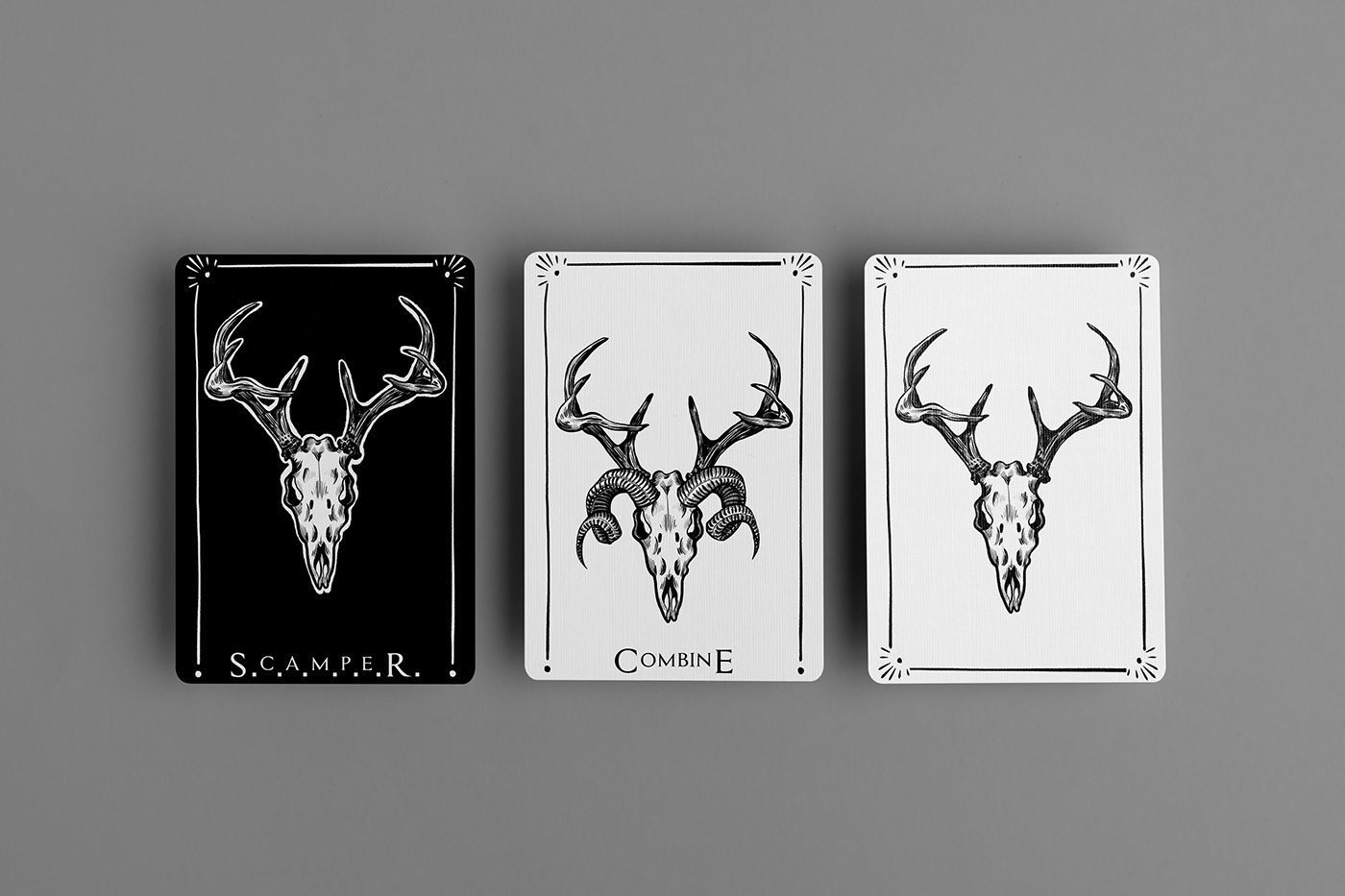 card design cards deer Digital Art  digital illustration ILLUSTRATION  Procreate scamper scamper cards skull