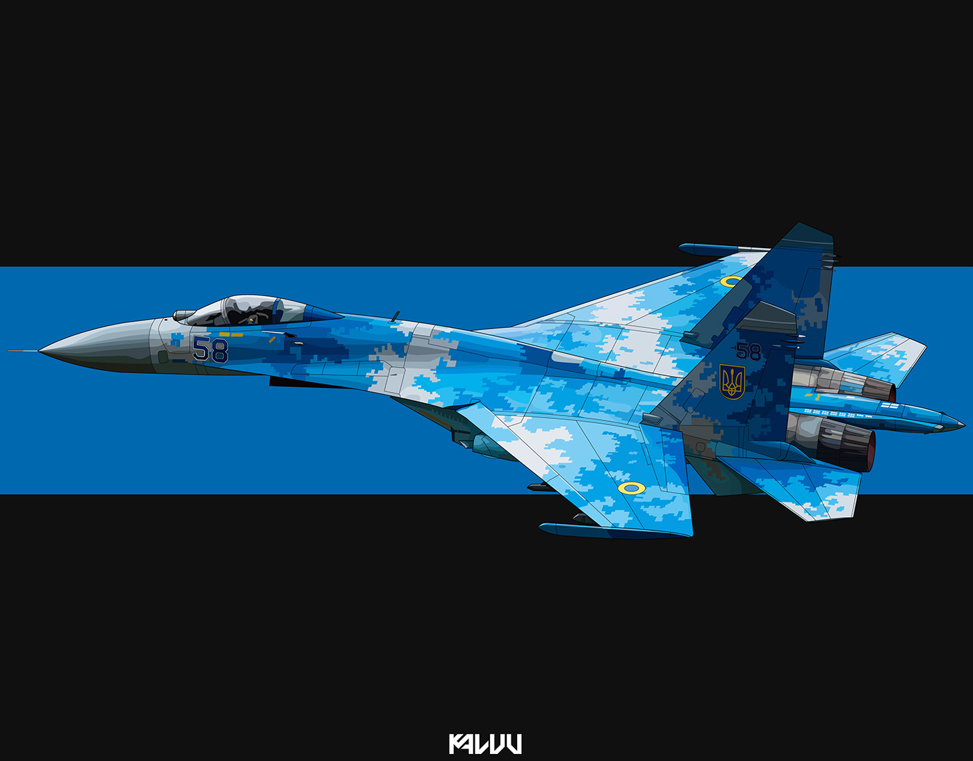 sukhoi fighter jet Aircraft aviation airforce Military blue aviation art Jet su-27