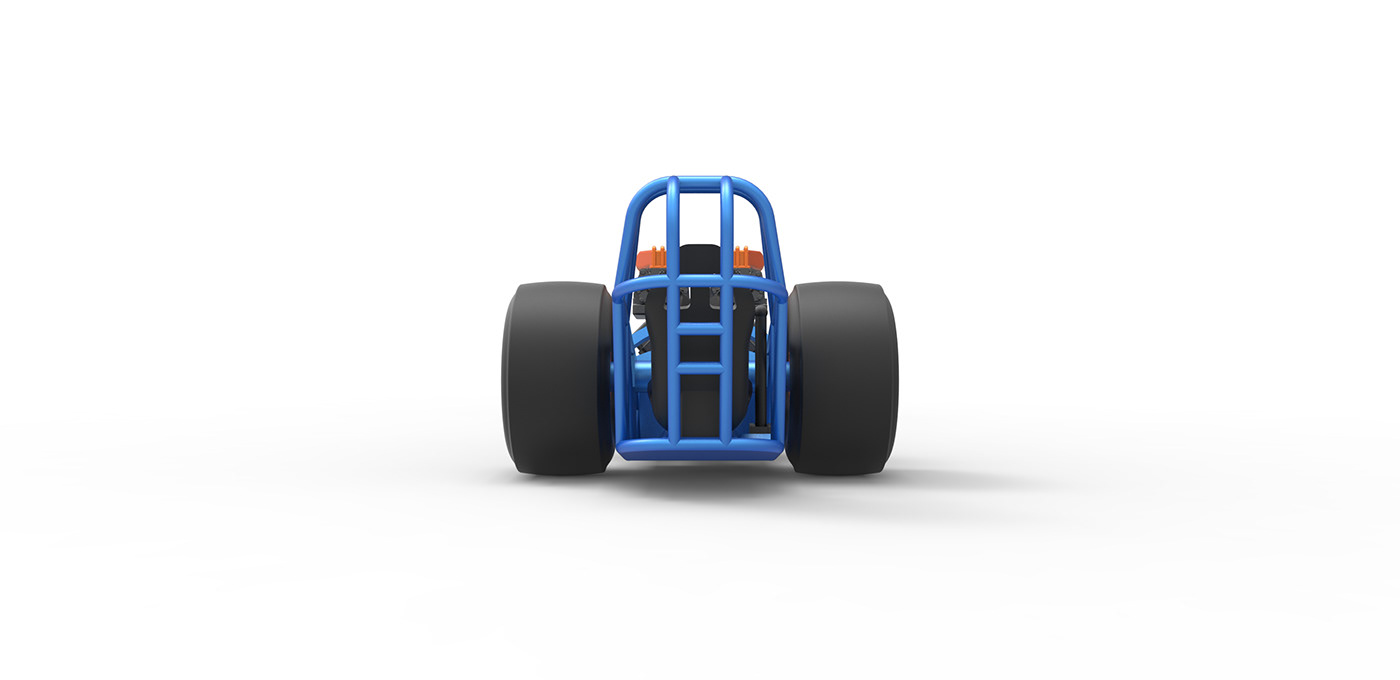3D printable Drag dragster front engine dragster race car toy v8