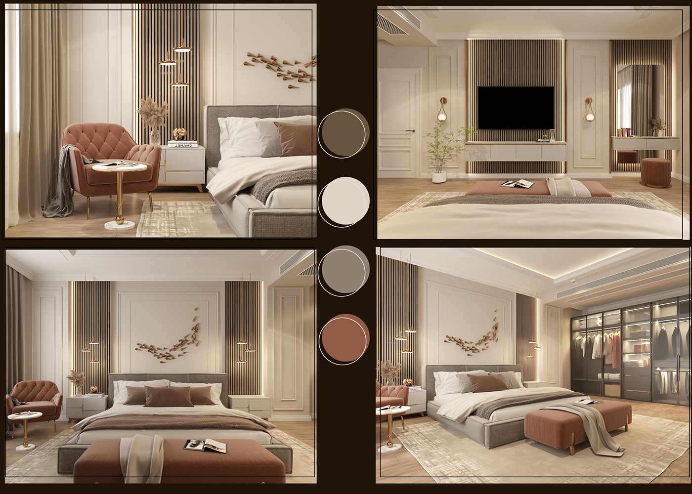 3D bedroom design furniture Interior interior design  master bedroom modern room vray