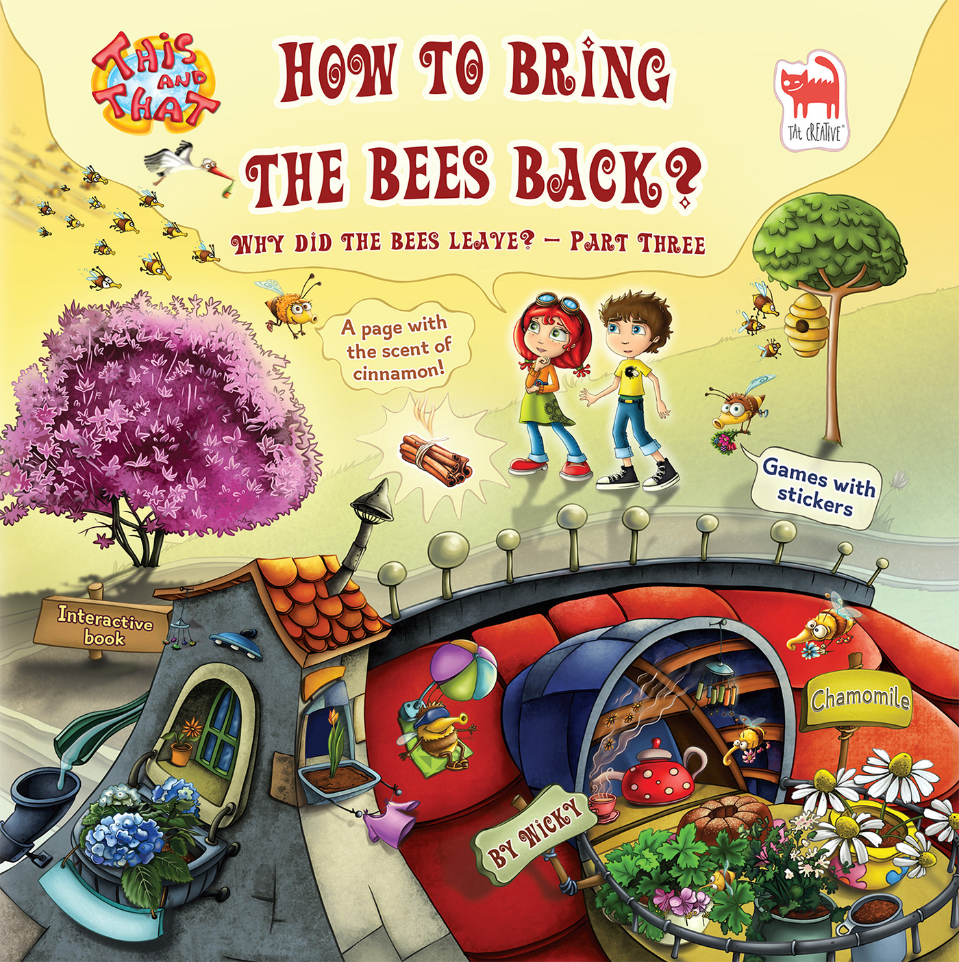 bees cartoon children's book ILLUSTRATION  Nature