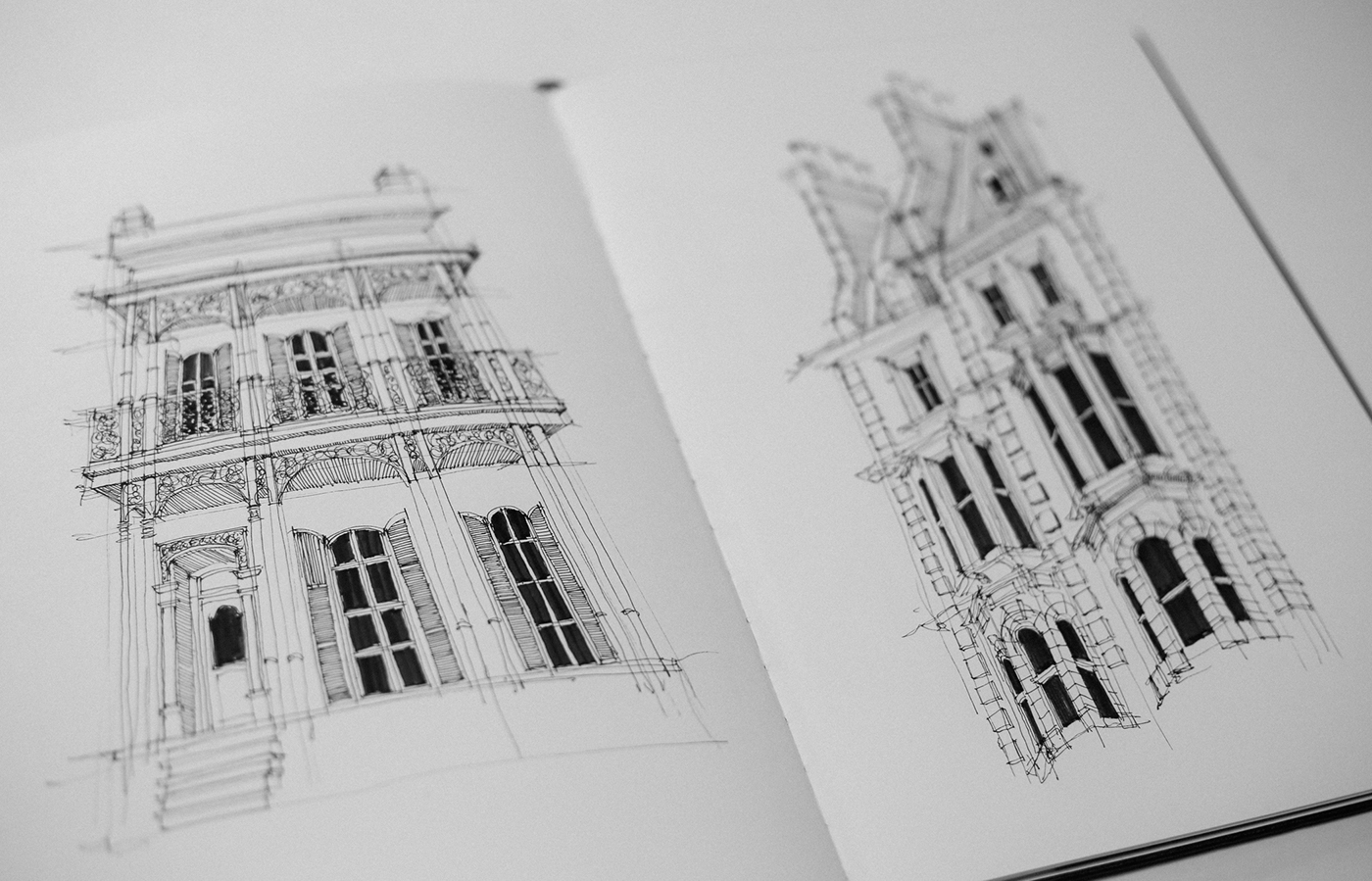 sketching pagoda sketchbook
