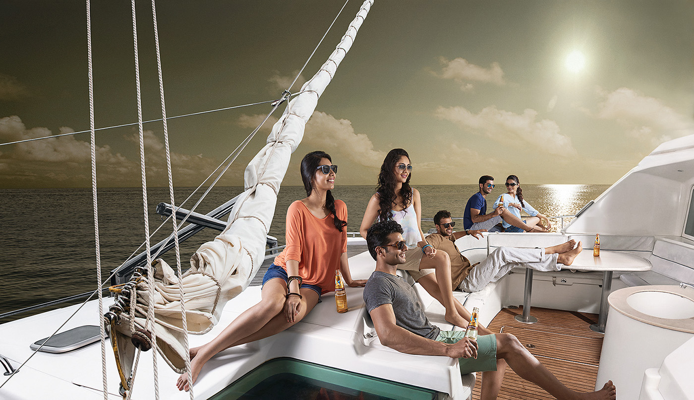 #KINGFISHER #beer #Campaign #UB #United Breweries #lager #Advertising Campaign #Production  #yacht #rooftop #City Skyline #greece #santorini #photography #makeup 