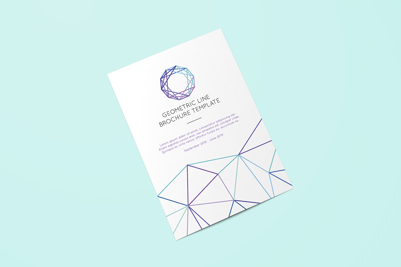 brochure template geometric lines two fold modern simple Icon polygon coorporate