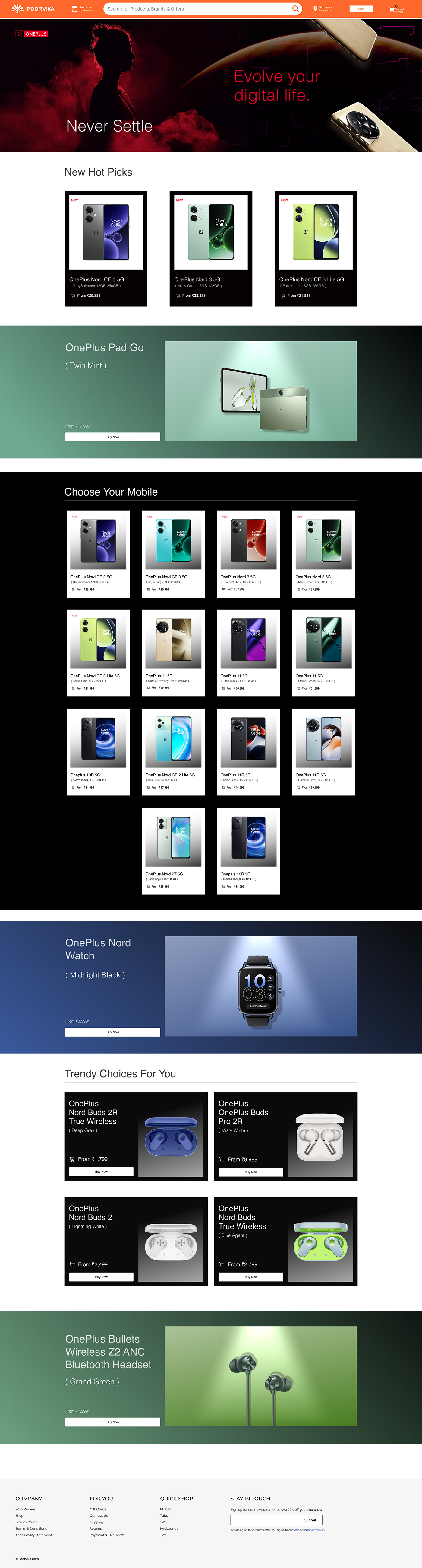 oneplus Oneplus Website Ecommerce electronic mobiles landing pages ui design Figma onepluse smart watch oneplusone