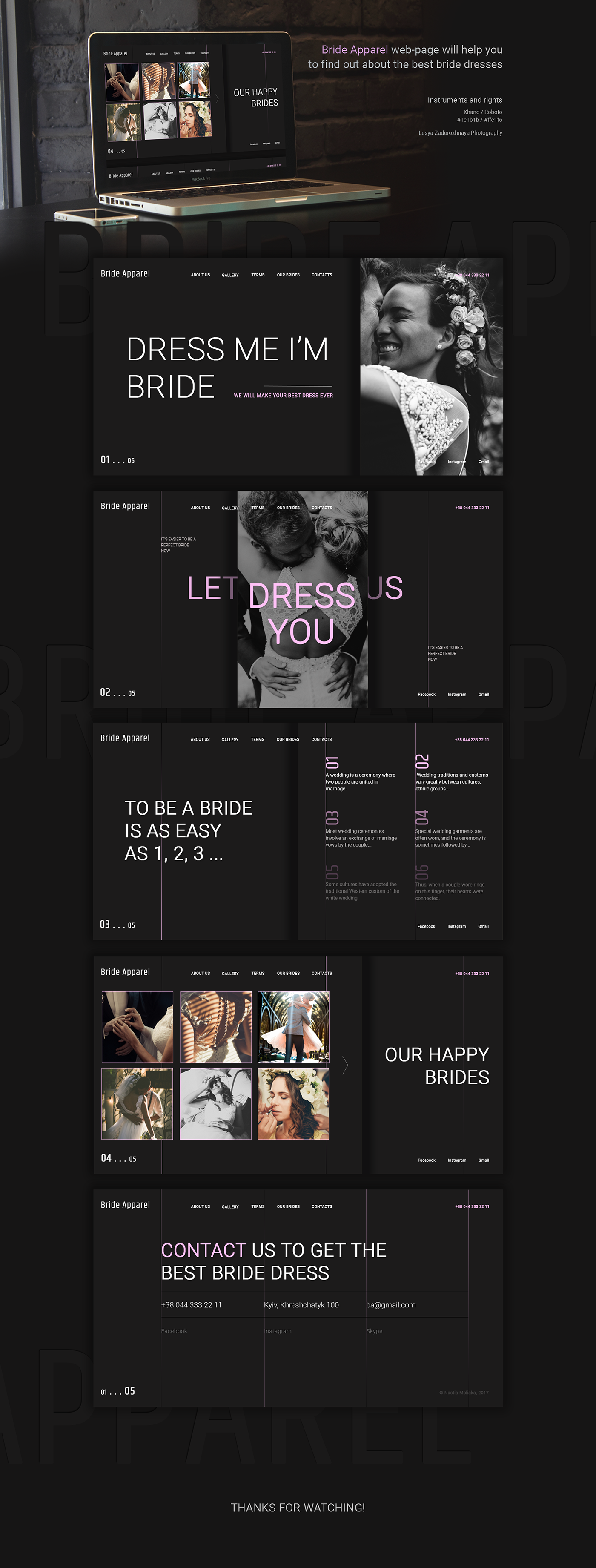 bride dress dresses wedding apparel web-design black pink