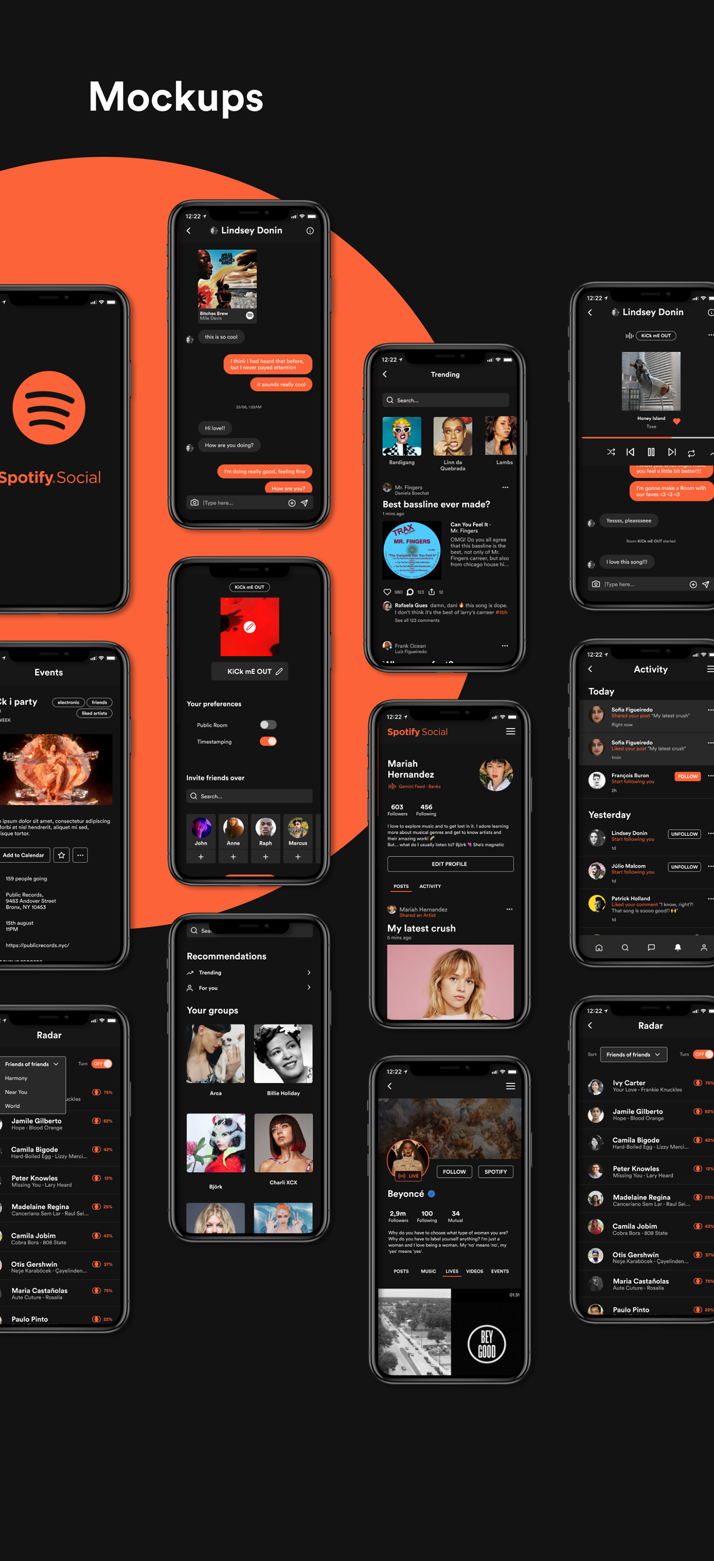 app mobile music prototype social spotify ui design UX design