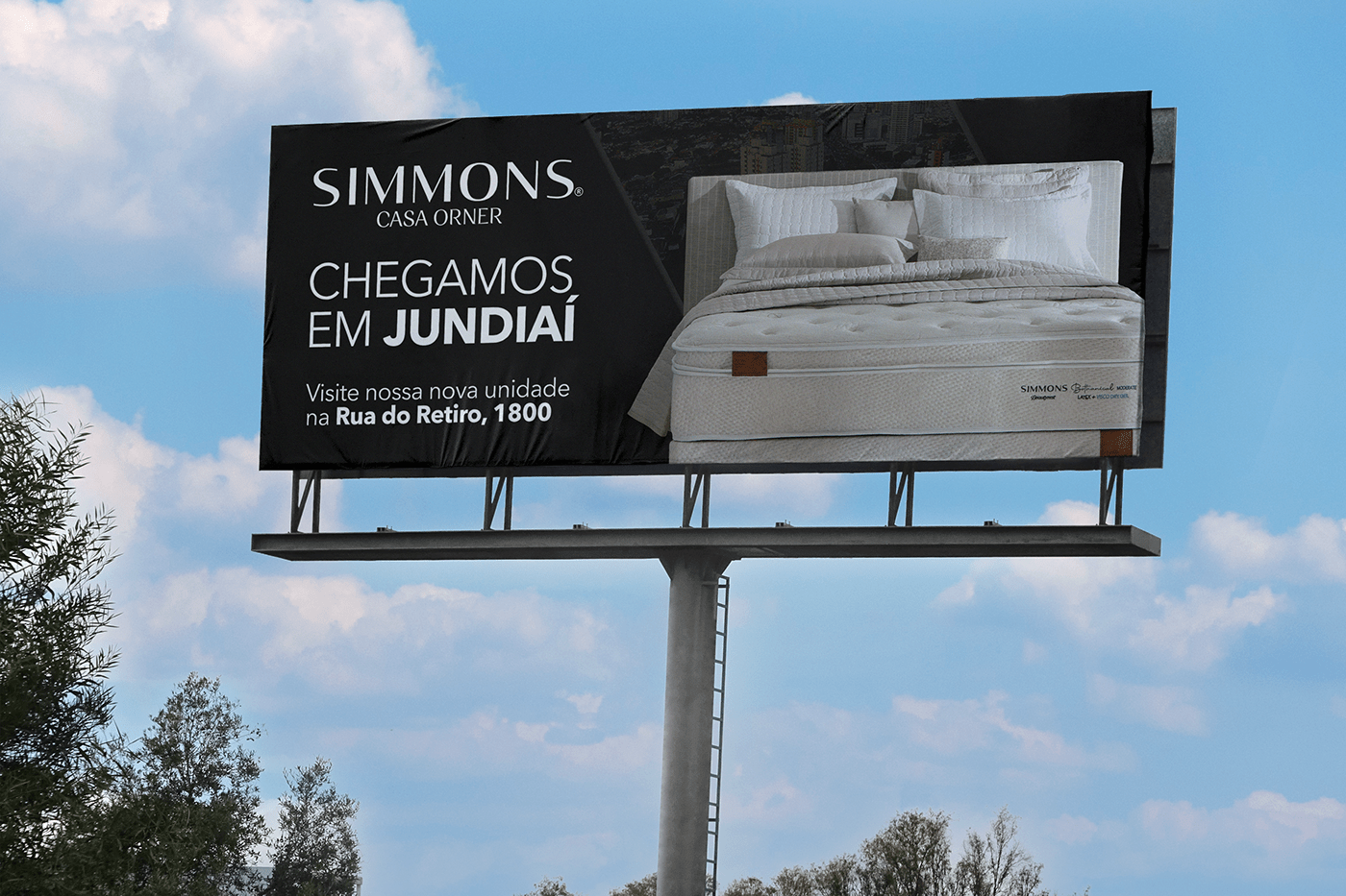 luxo Decoração colchão Outdoor outdoors billboard OOH out of home simmons