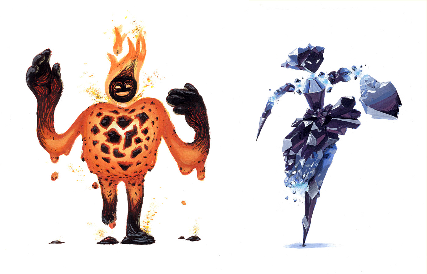 Character design  fantasy Creature Design lava crystal lantern moth flame